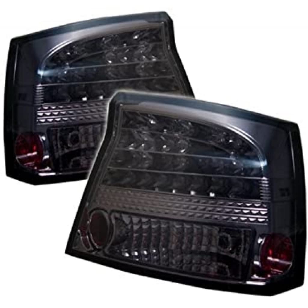 2006-2008 Dodge Charger LED Smoke Tail Lights Pair - Spyder ALT-YD-DCH05-LED-SM (5002310) | High-Performance Replacement for Night Driving & Custom Car Styling