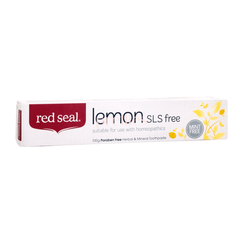 Red Seal Natural SLS-Free Lemon Toothpaste 100g - Fresh Breath & Whitening for Sensitive Teeth - Perfect for Travel & Daily Oral Care