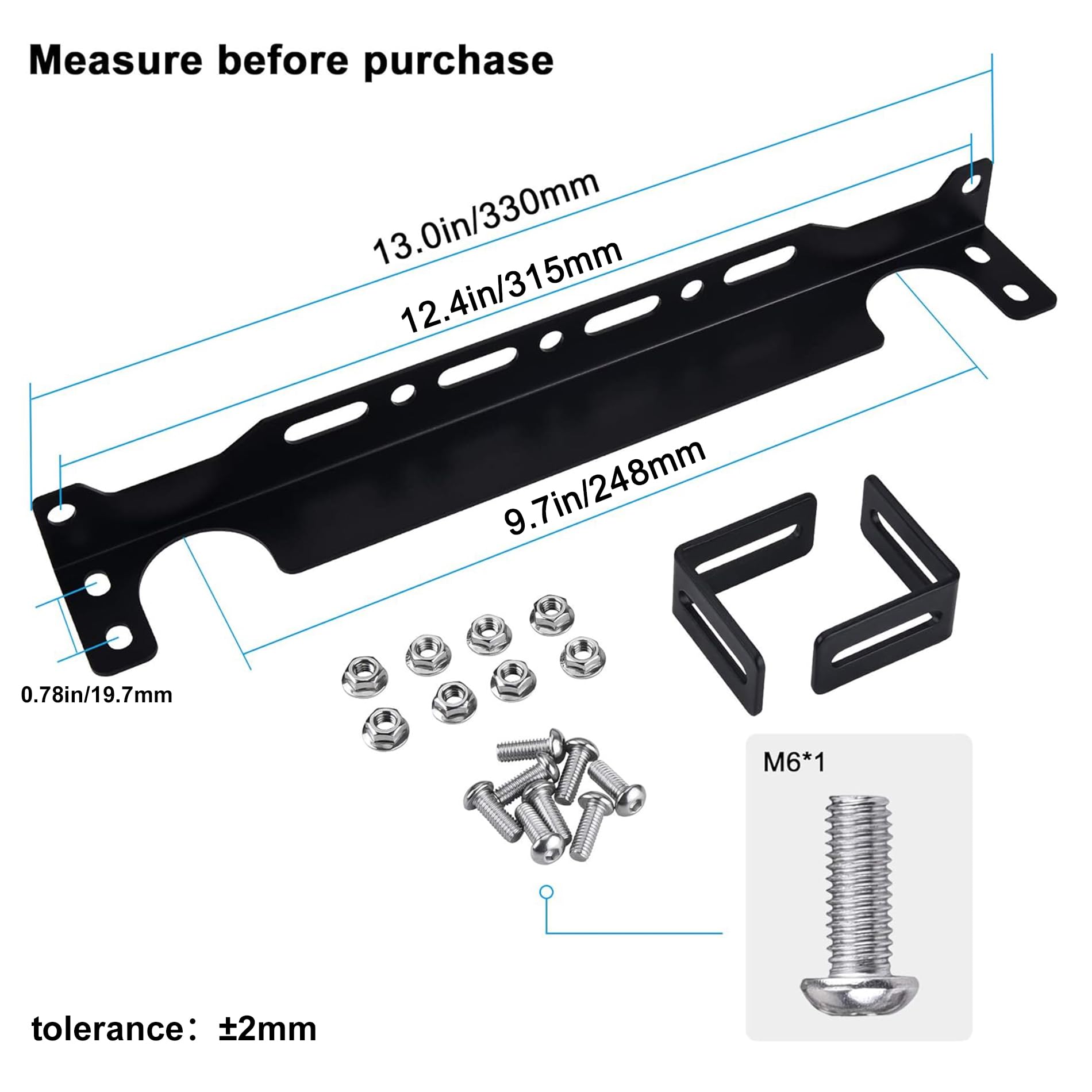 EVIL ENERGY Universal 330mm/13 Inch Aluminum Alloy Black Oil Cooler Mounting Bracket Kit - Perfect for British Radiator Oil Cooler Installation in High-Performance Vehicles