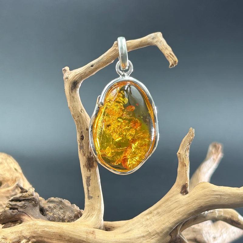 Natural Baltic Amber Oval Pendants - .925 Sterling Silver Jewelry for Women | Handmade Necklace for Healing, Stress Relief & Fashion Accessories | Perfect for Gifts, Meditation & Everyday Wear