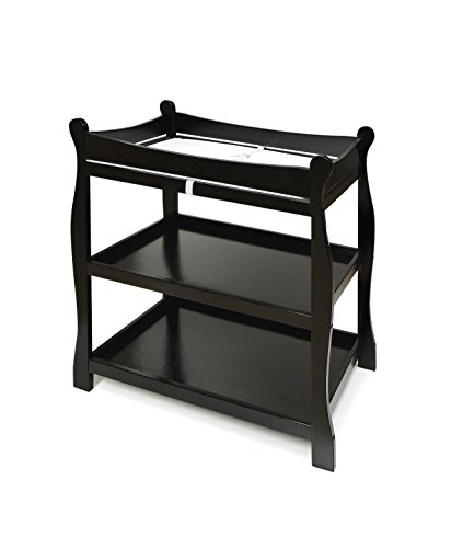 Wooden Open Shelf Baby Changing Table with Removable Pad - Sturdy Nursery Dresser for Diaper Changing & Storage | Perfect for Newborns & Toddlers in Bedroom or Nursery