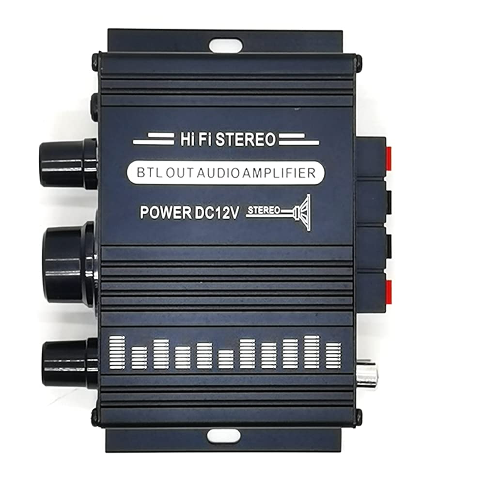 Brensty Mini Stereo Amplifier 12V DC Dual Channel Hi-Fi Audio System with Bluetooth, USB, AUX Input for Car, Motorcycle, Home Theater & Office Use | Compact Sound Booster for Smartphones, DVD Players & PC Speakers
