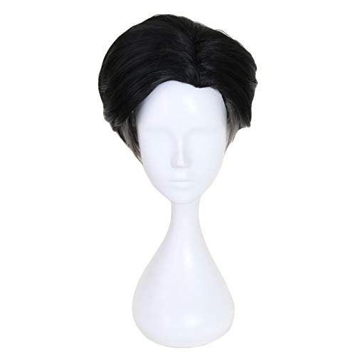 Yuri on Ice Otabek Altin Black Grey Ombre Short Men's Heat Resistant Synthetic Wig for Cosplay & Costume Parties - Perfect for Anime Conventions, Halloween, and Themed Events