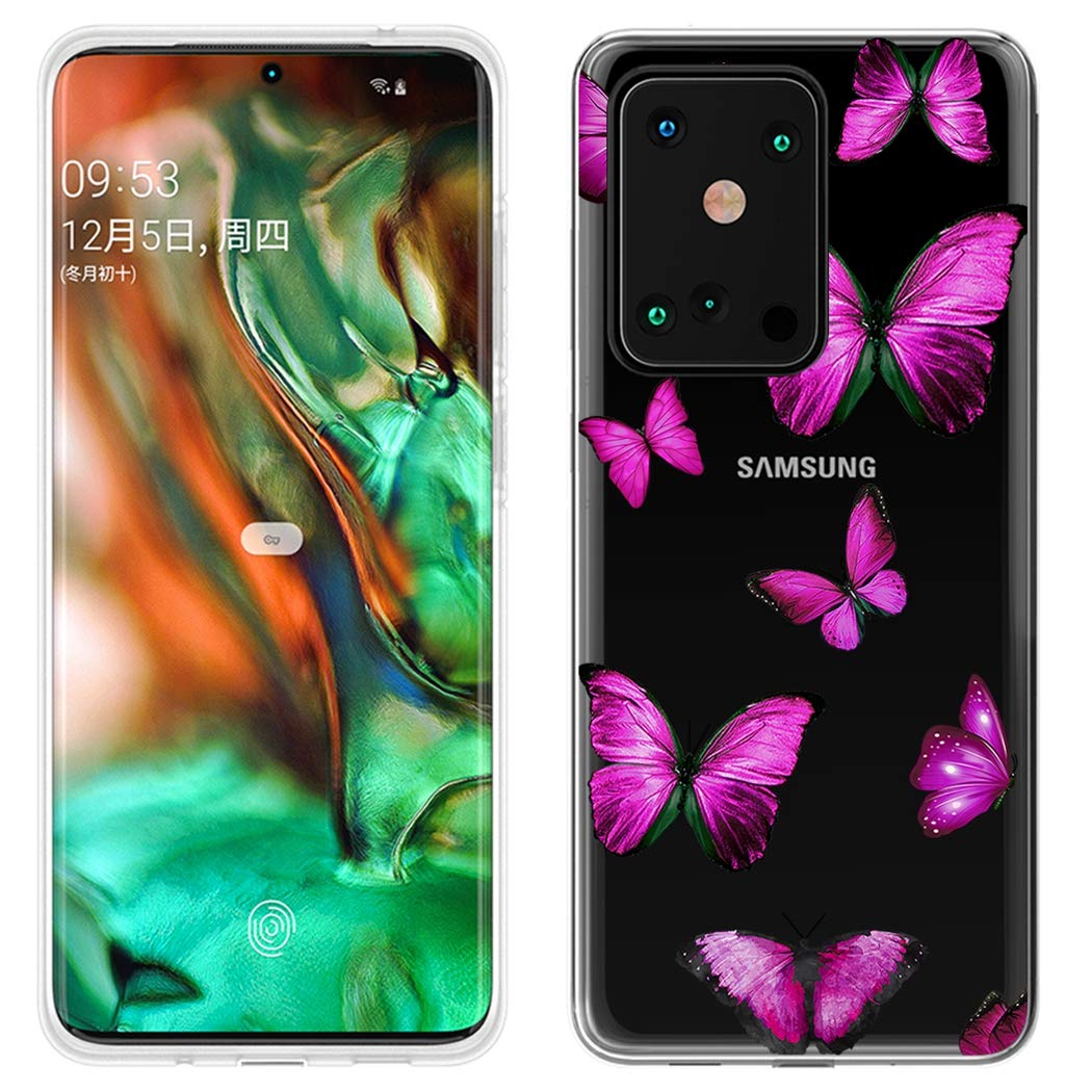 Cute Clear Slim Shockproof TPU Case for Samsung Galaxy S20 Ultra 5G - Soft Protective Phone Cover with Butterfly Design for Women & Girls | Perfect for Everyday Use, Work, and Travel