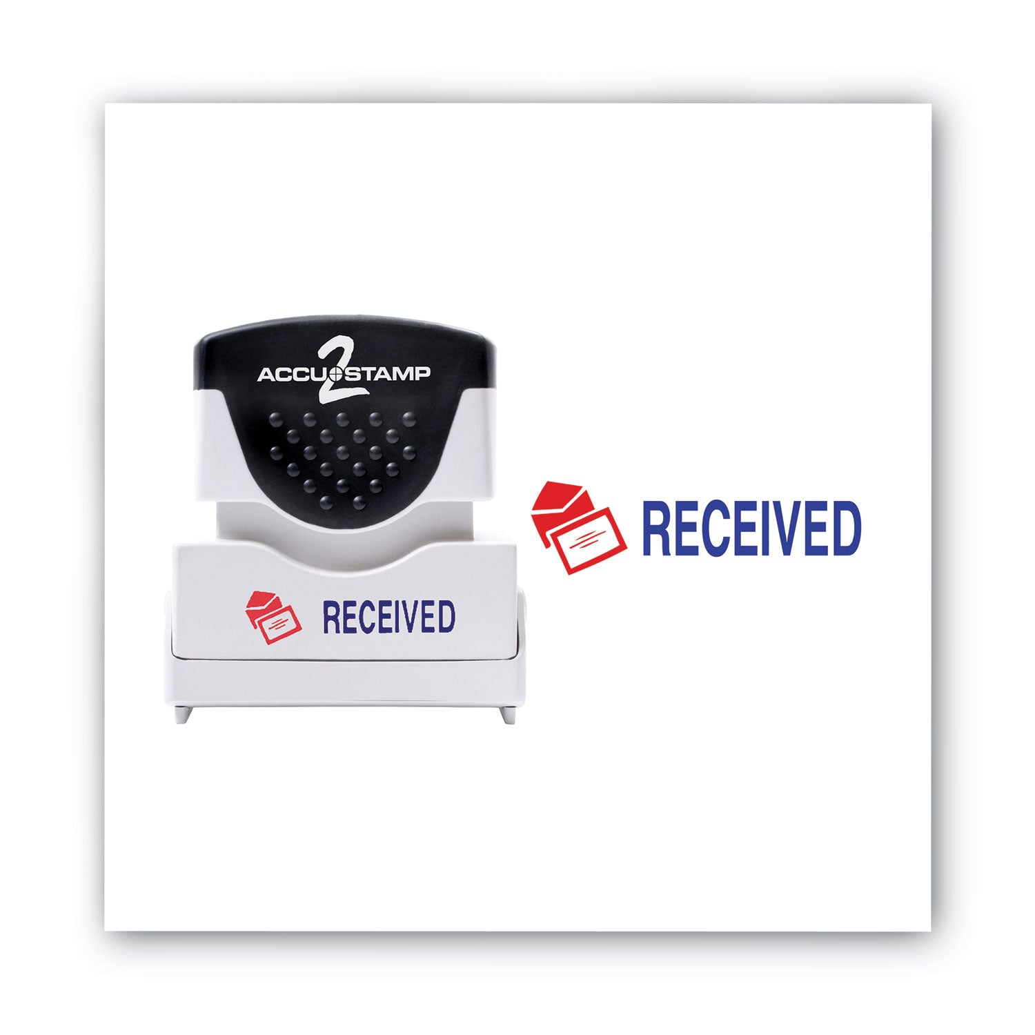 ACCUSTAMP2® Pre-Inked Shutter Stamp - Red & Blue Ink - 1.63