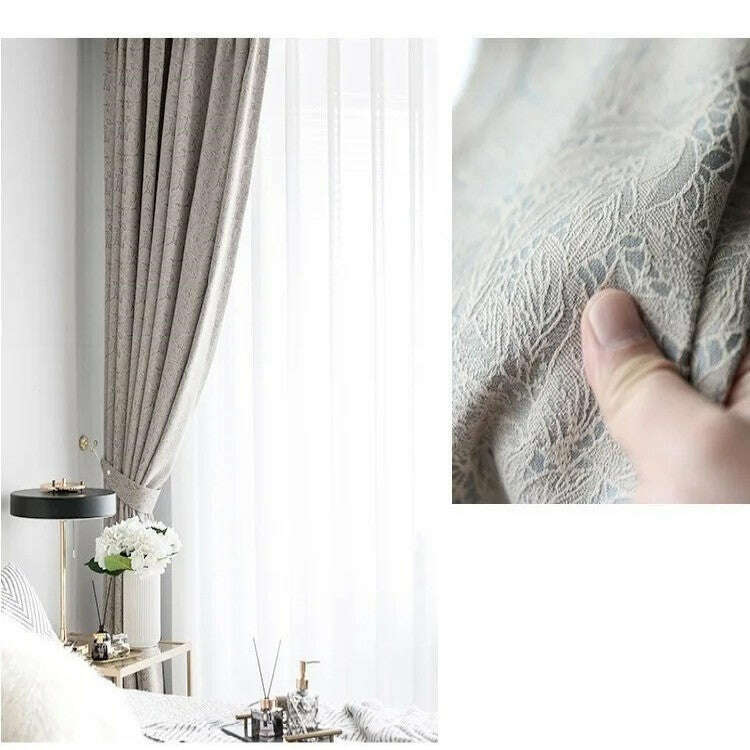T.B. London Literary Lace Blackout Curtains in Ivory - Elegant Window Treatments for Bedroom & Living Room