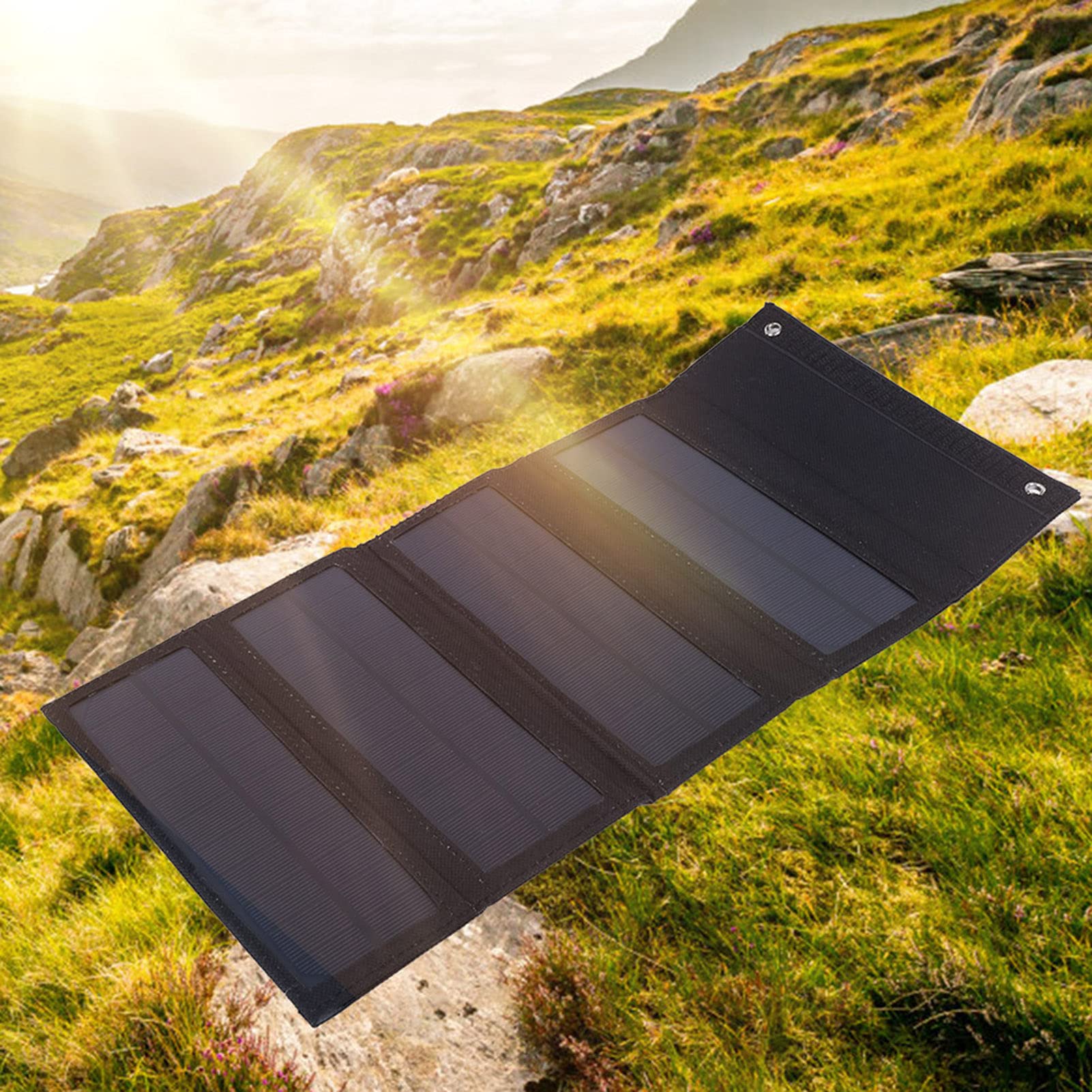 EXCLUZO Foldable Solar Panel Charger - Portable & Durable 100W USB Solar Charger for Outdoor Camping, Hiking, Emergency Power, RV Travel, and Off-Grid Adventures