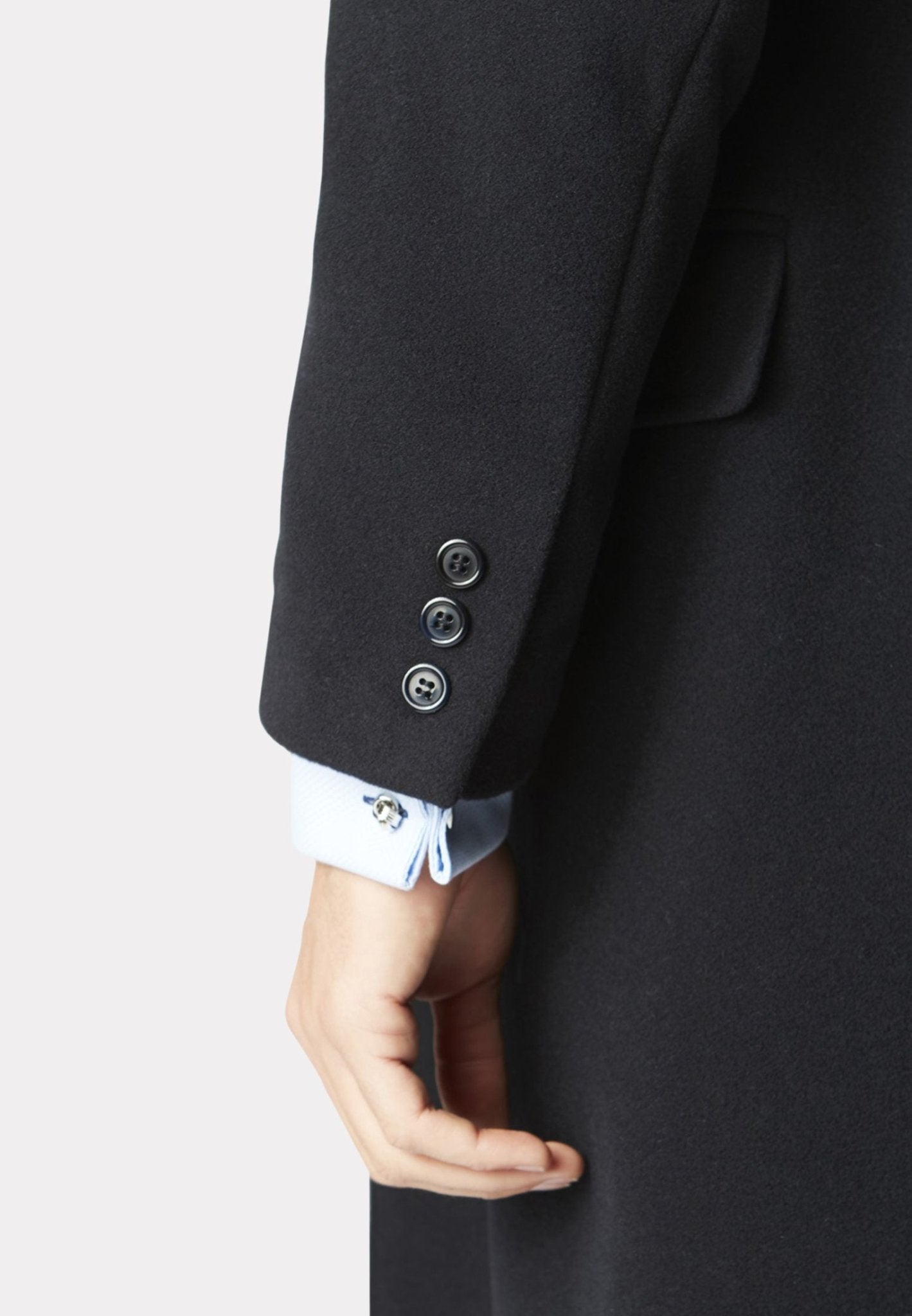 BROOK TAVERNER Men's Wool Cashmere Blend Overcoat Coat - Navy Blue, Regular Fit | Warm Winter Coat for Business, Office & Formal Occasions