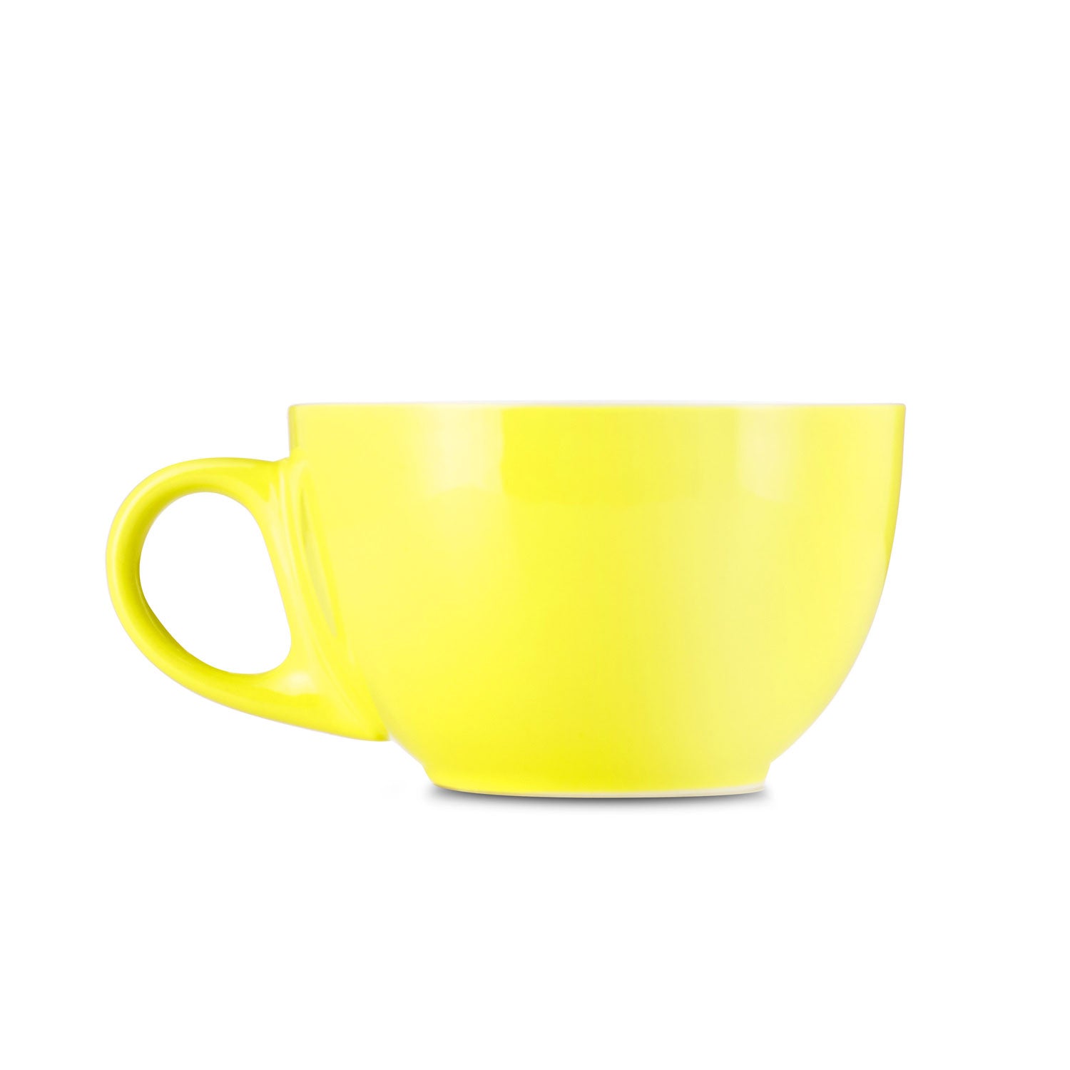 Premium Porcelain Latte Cup & Saucer Set - 8oz/252ml Espresso Coffee Cup in Sunshine Yellow - Perfect for Home Cafes, Coffee Shops & Gifts