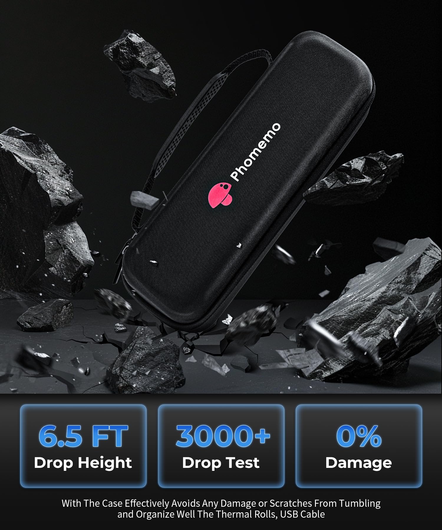 Phomemo M832 Portable Bluetooth Thermal Printer - Inkless Wireless Mini Printer with 4 Rolls Thermal Paper, Compatible with iPhone Android Smartphones & Laptop - Perfect for Travel, Home Office, Label Printing, Receipts & DIY Projects