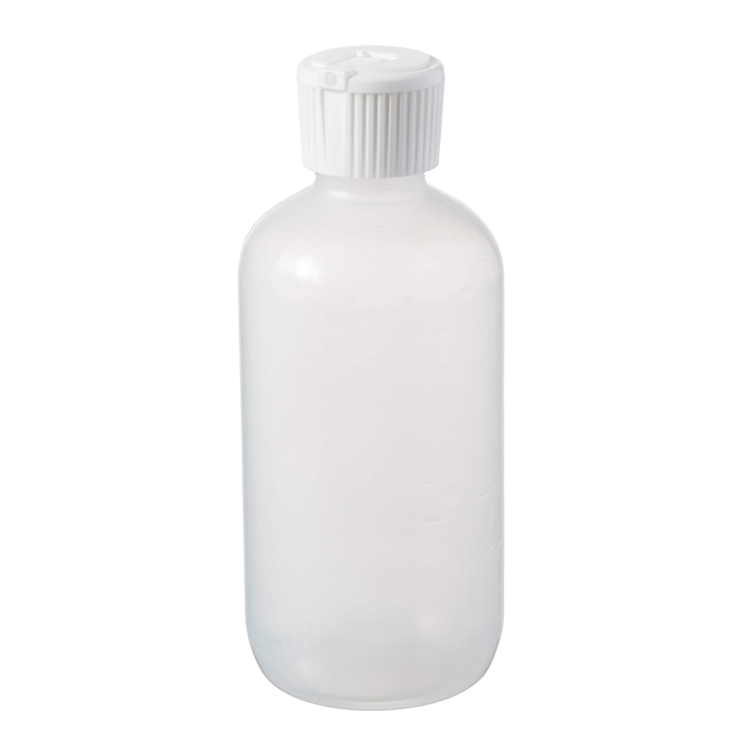 Boston Round Bottles with Flip-Top Cap - 6 oz LDPE Plastic Containers (24-Pack, White) | Ideal for DIY Crafts, Essential Oils, Cosmetics & Home Organization