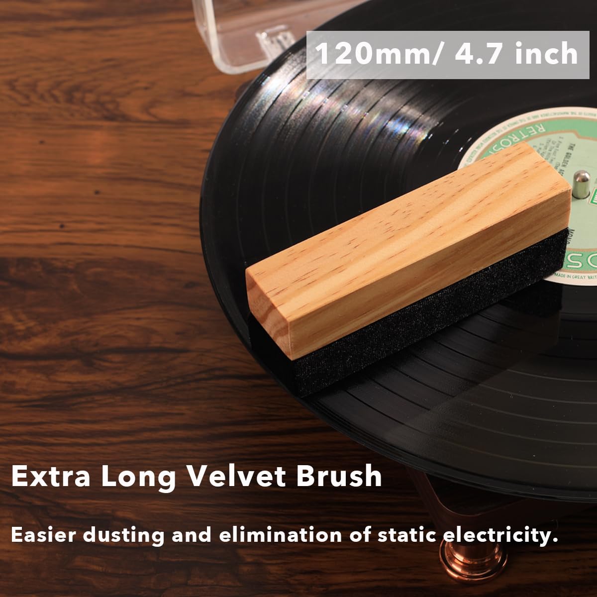 Premium Vinyl Record Cleaning Kit - 4-in-1 Complete LP Cleaner Set with Soft Velvet Brush, Cleaning Fluid, Stylus Brush & Nylon Brush | Perfect for Record Collectors & Audiophiles | Home Studio & DJ Equipment Maintenance