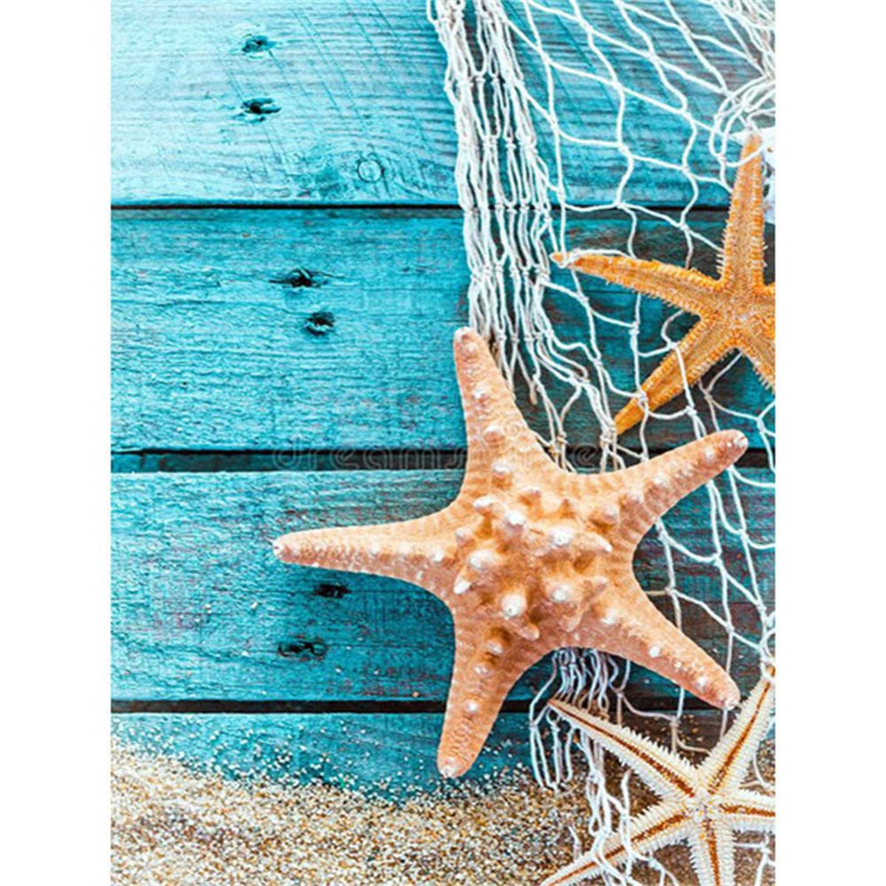 **Starfish Shipwreck Diamond Painting Kit for Adults - 90x150cm Full Drill DIY Crystal Rhinestone Art, Home Wall Decor & Relaxation Gift**    *(Use Cases: Perfect for stress relief, home decoration, creative hobbies, and personalized gifts for art lovers.)*