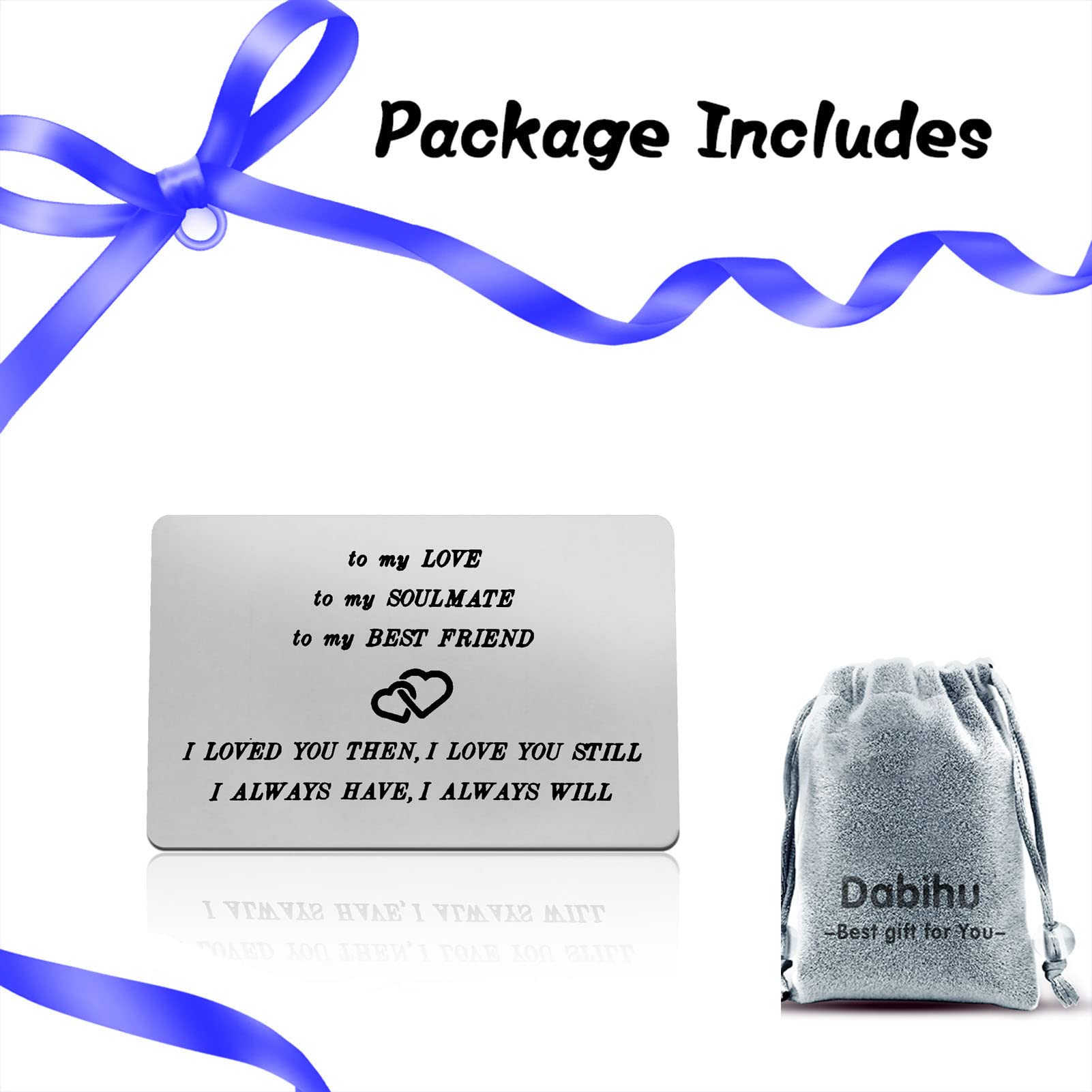 Personalized Engraved Wallet Card Gift for Husband, Wife, Boyfriend, Girlfriend - Anniversary, Valentine's Day, Wedding, Christmas & Birthday Gift - Romantic 'I Love You' Keepsake for Couples - Perfect for Everyday Carry, Special Occasions & Surprise Love Notes
