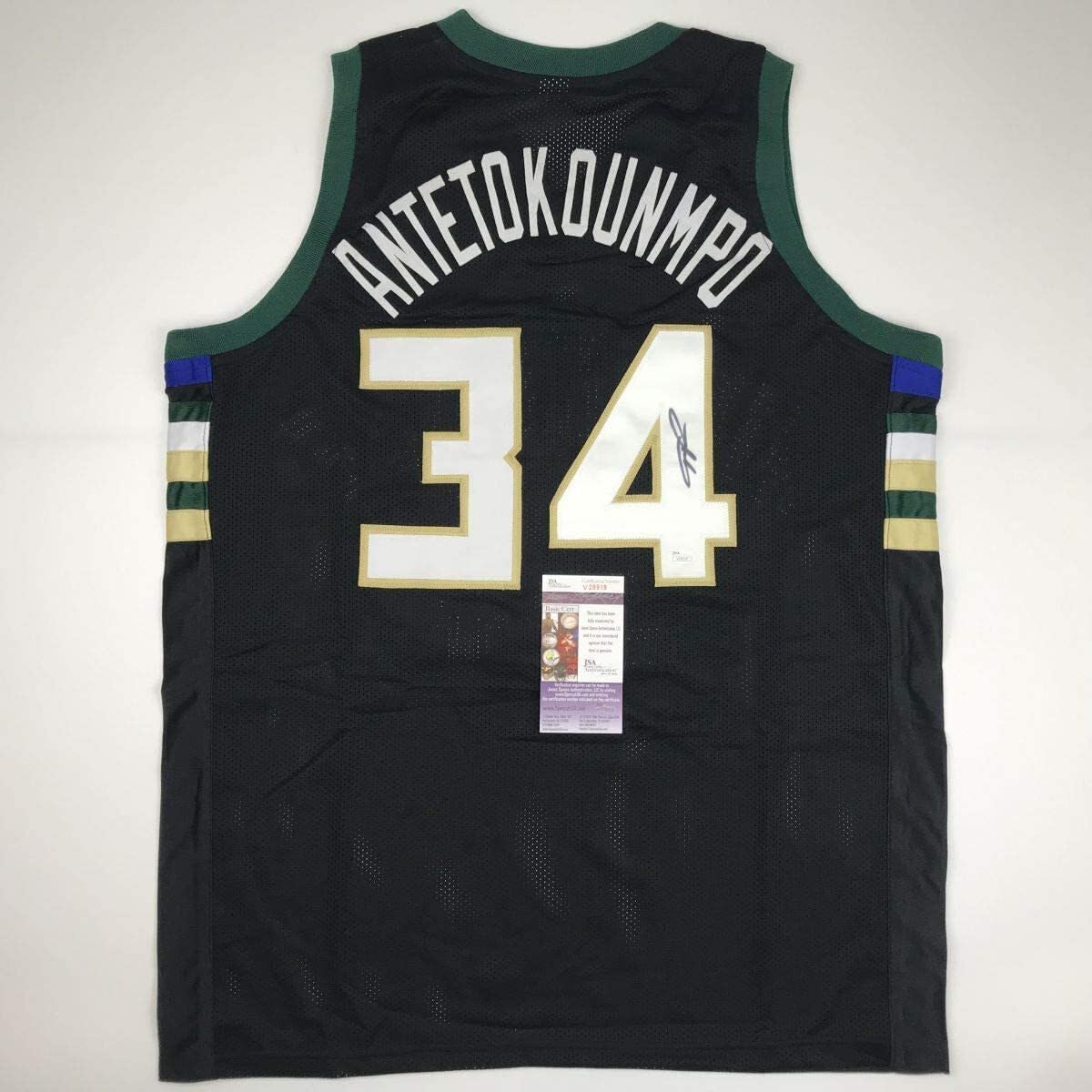 Authentic Signed Giannis Antetokounmpo Milwaukee Bucks Black Basketball Jersey with JSA COA - Perfect for Collectors, Sports Memorabilia Fans & Game Day Outfits