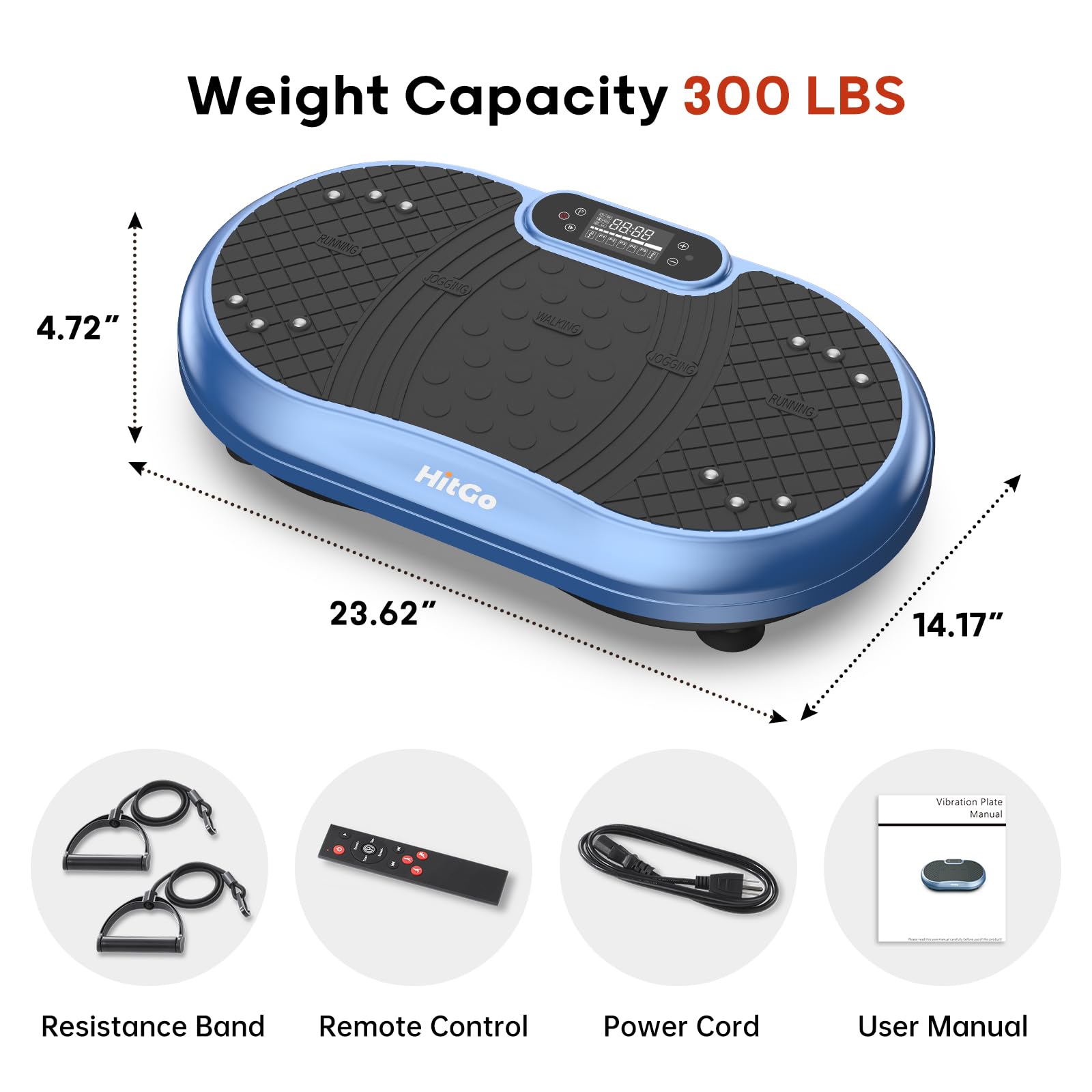 Vibration Plate Exercise Machine – Whole Body Vibration Platform with Bluetooth Speakers, Remote Control & Resistance Bands for Weight Loss, Toning & Lymphatic Drainage | Home Gym Workout Equipment for Fitness & Recovery