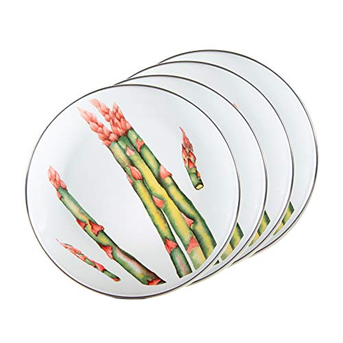 4-Piece Enamelware Plate Set for Sandwiches & Salads | Durable & Stylish Dinnerware for Picnics, Camping & Outdoor Dining
