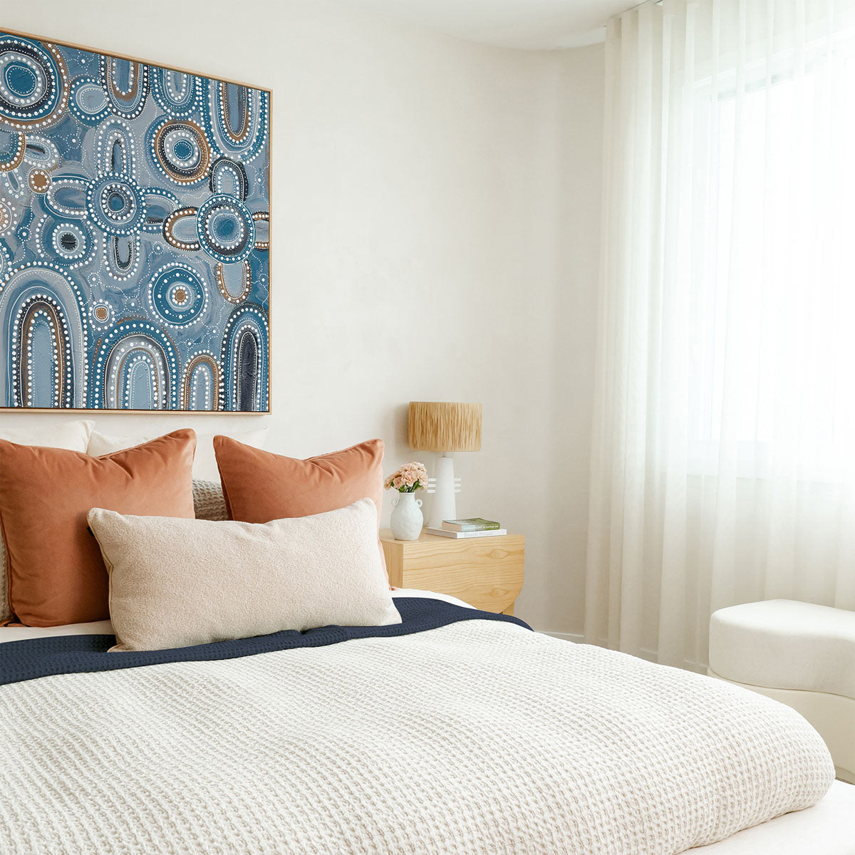 Bila IV Light Blue Landscape Art Print - Modern Wall Decor for Living Room, Bedroom & Office - Premium Canvas Painting for Home & Office Decor