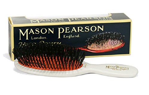 Mason Pearson Boar Bristle Hair Brush for Kids - Natural Dark Pure Bristle Hairbrush for Children - 1 Piece - Perfect for Daily Detangling & Gentle Scalp Massage