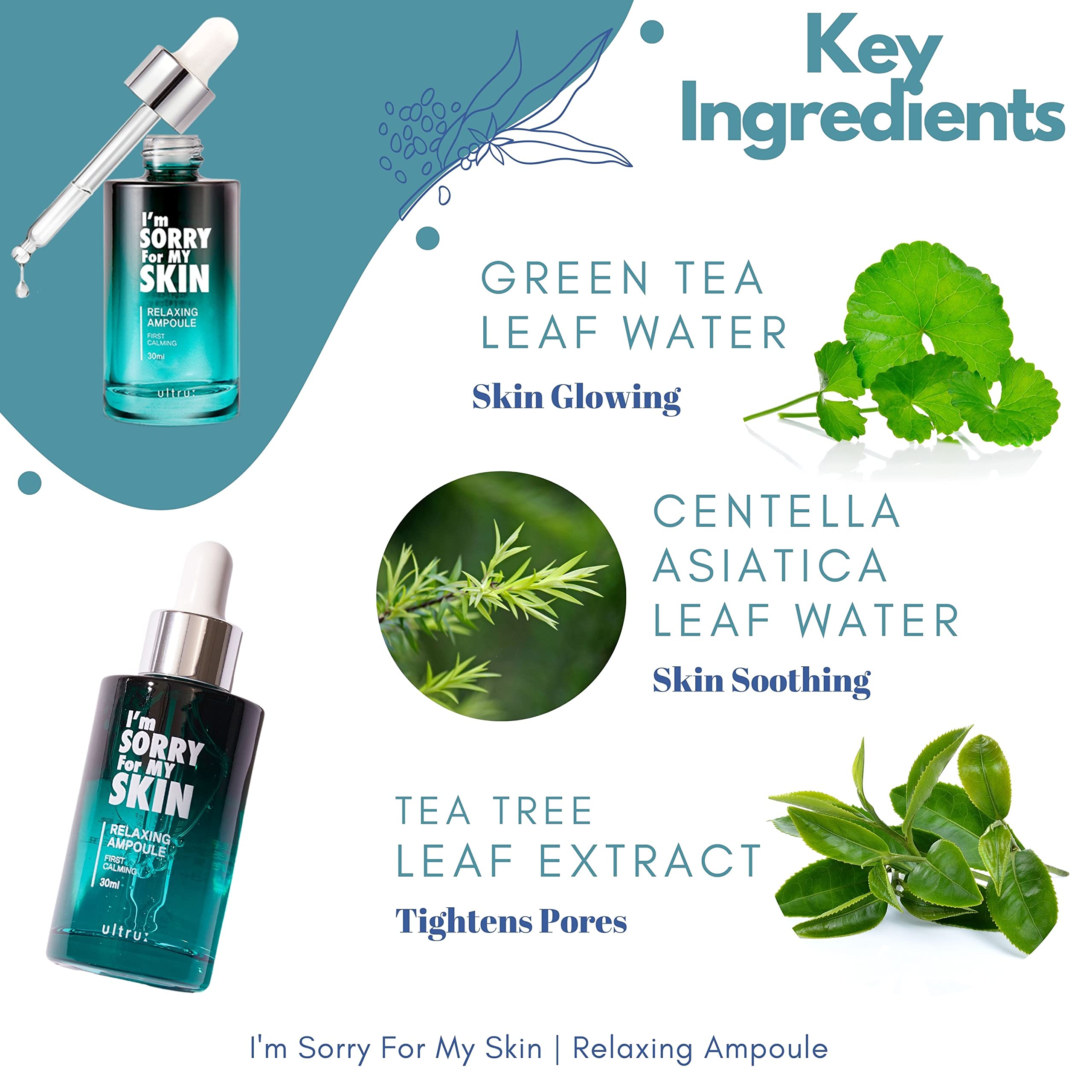 Korean Anti-Aging Serum | I'm Sorry For My Skin Relaxing Ampoule 30ml - Wrinkle Reduction, Deep Hydration & Skin Repair | Perfect for Night Routine & Daily Skincare Regimen
