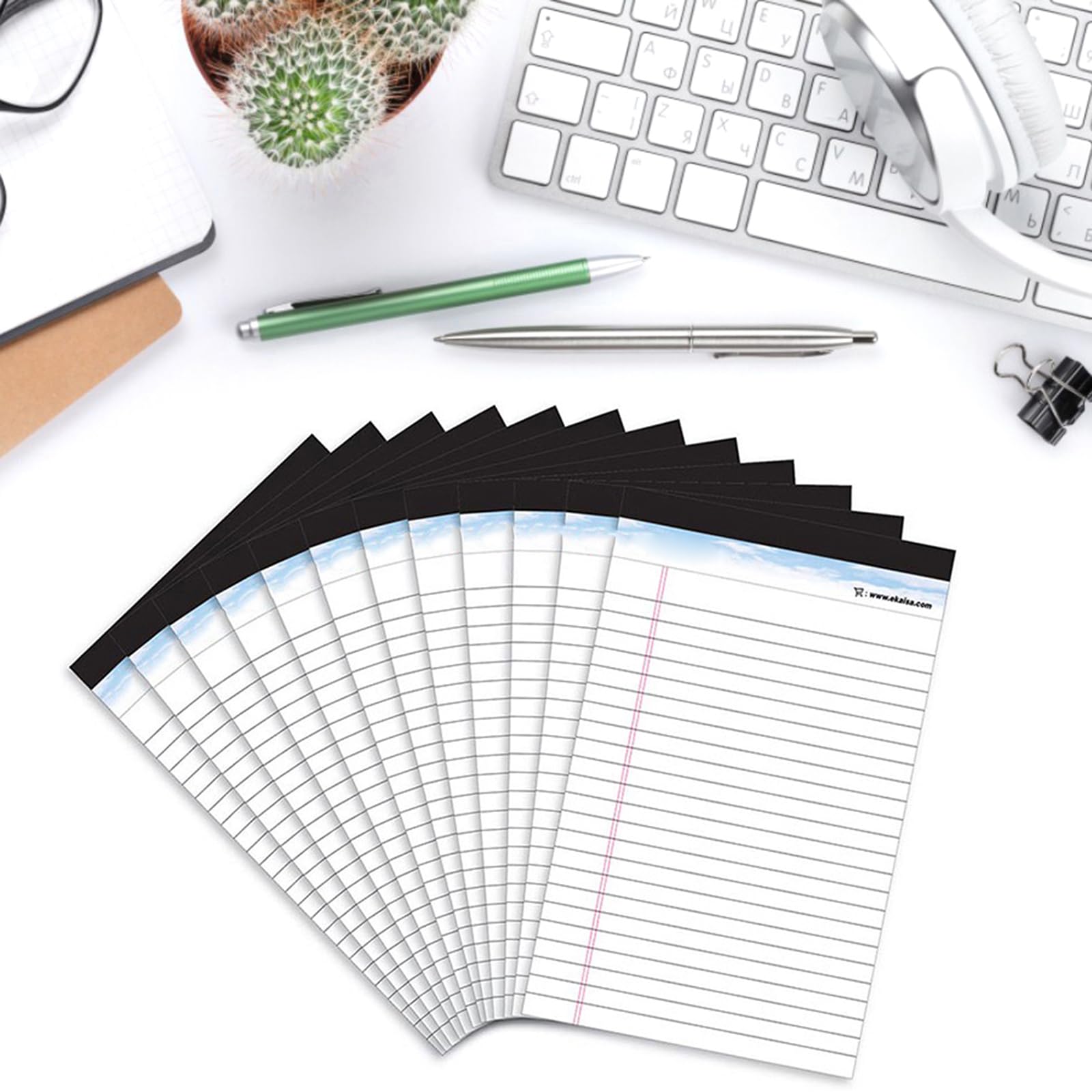 YOGOTEU Ruled Notepads - 80 Sheets Lined Writing Tablets for Teachers & Students, Home Office Legal Pads, Lined Notebook for Journaling, Note Taking - Perfect for School, Work & Daily Planning