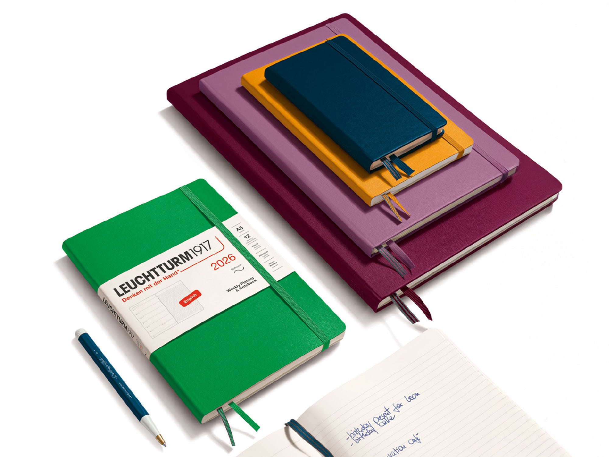 2026 Leuchtturm 1917 Weekly Planner & Notebook - A5 Size, DUSTY ROSE Softcover with Ruled Pages, Perfect for Work, School & Daily Organization | Productivity Journal for Professionals & Students