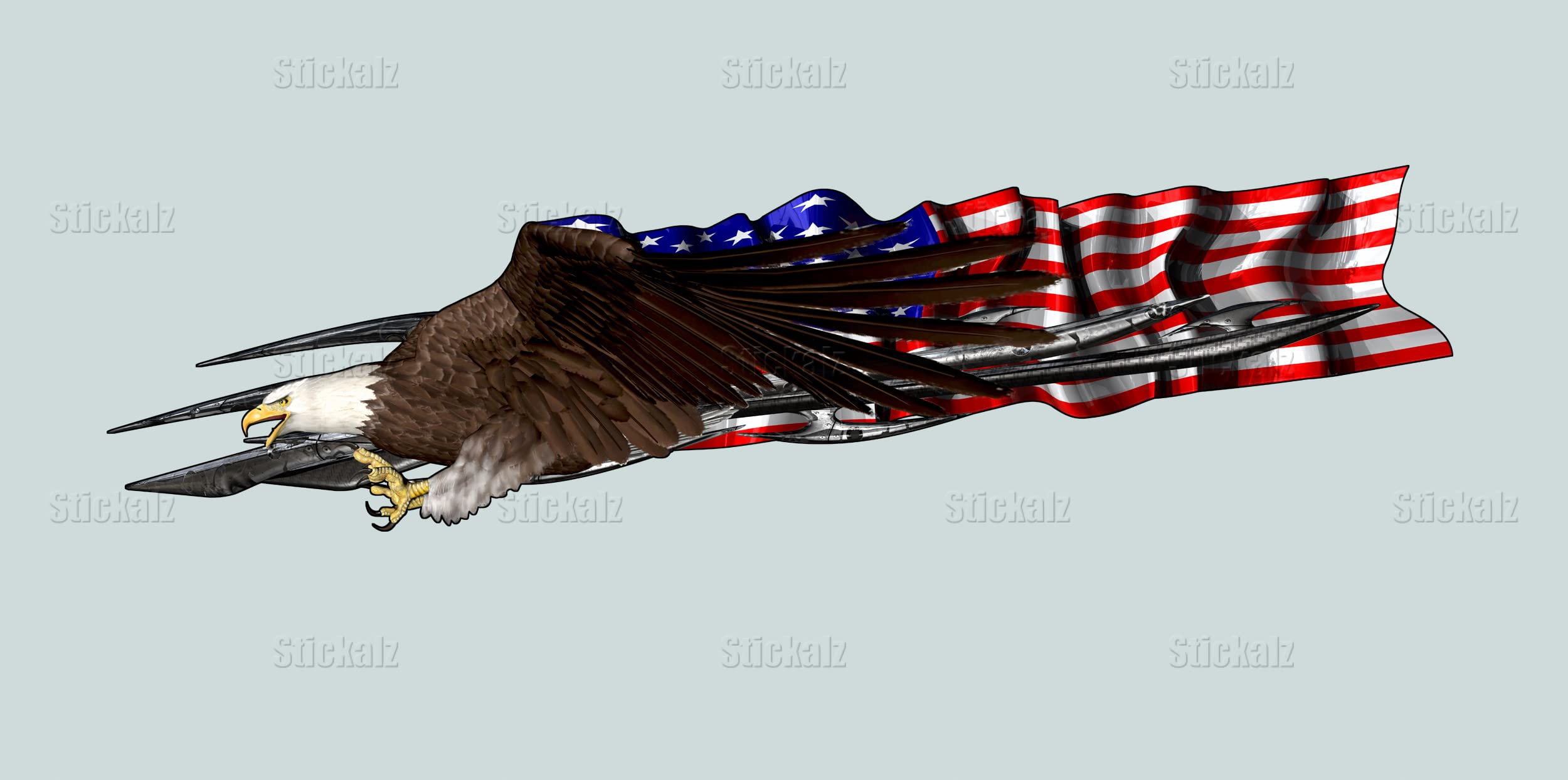 Patriotic US Eagle Car Vinyl Decal - American Flag Car Wrap Sticker - High Quality Full Color USA Graphics - Durable Tribal Design for Vehicles, Trucks & Windows - Perfect for 4th of July, Veterans Day & Car Shows