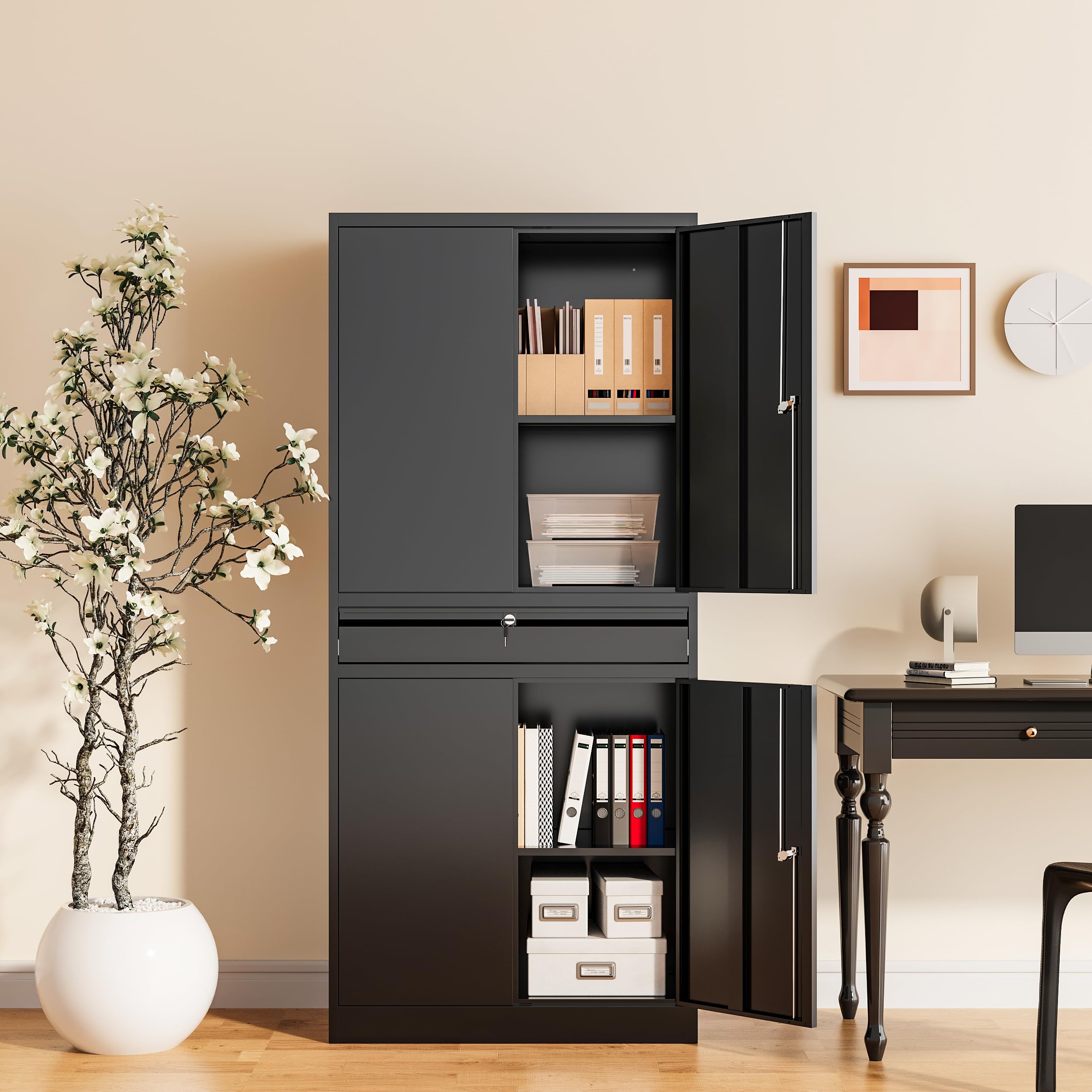 Heavy-Duty Metal Garage Storage Cabinet - 71