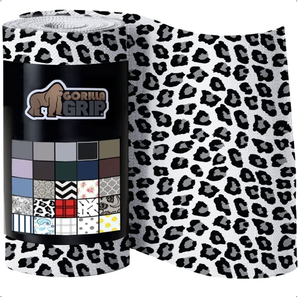 Gorilla Grip Non-Slip Drawer & Shelf Liner - 16x10 Inch BPA-Free Plastic Cabinet Liners for Kitchen, Bathroom, Cupboard - Snow Leopard Pattern | Slip Resistant, Non-Adhesive Protection for Drawers & Shelves | Perfect for Organizing Kitchen Utensils, Bathroom Essentials & Home Storage