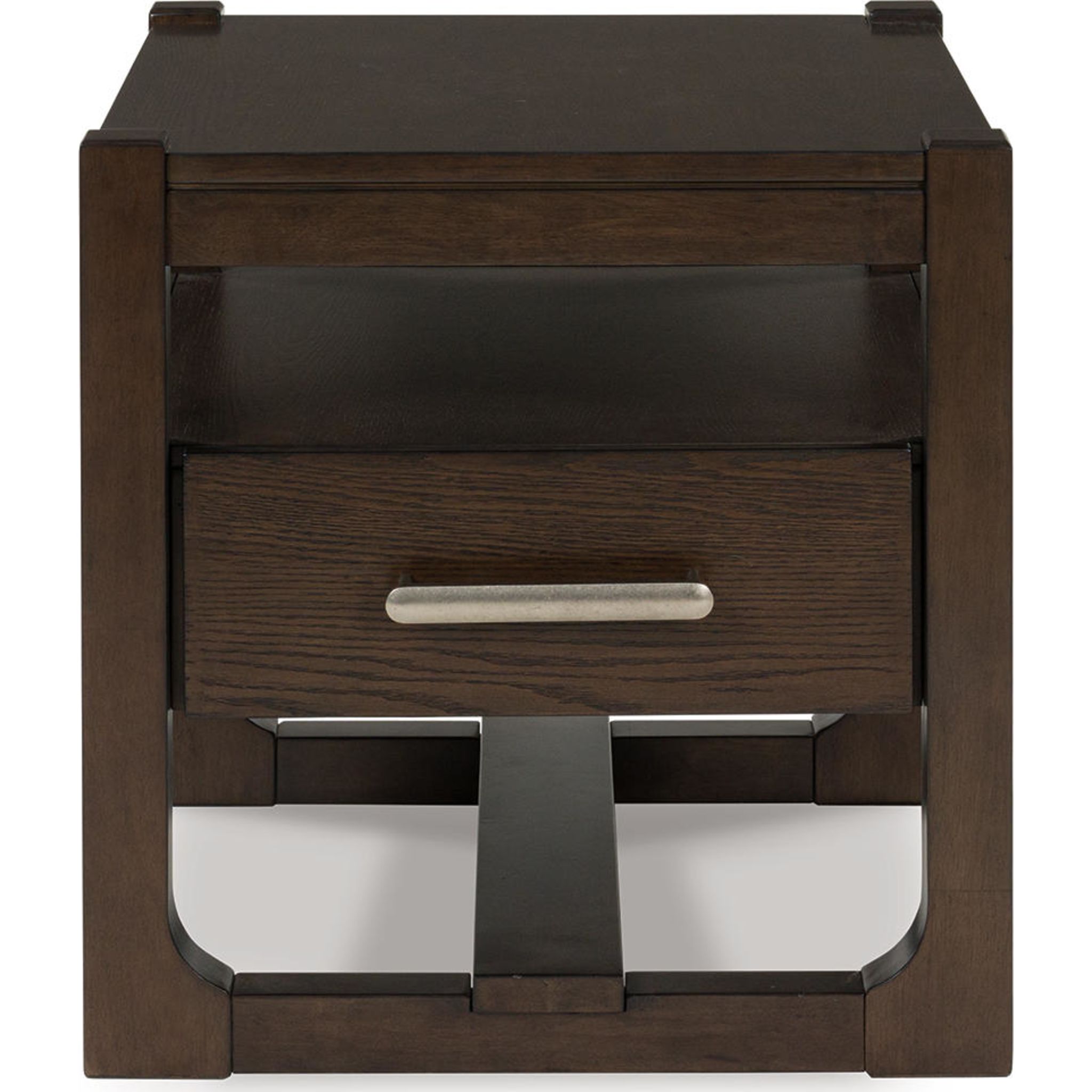 Breckington End Table - Dark Brown Wood Nightstand for Living Room, Bedroom & Office - Modern Side Table with Storage Shelf