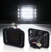 POPMOTORZ LED License Plate Lights - Smoked Lens 18SMD 6000K White (2 Pack) - Compatible with 2015-2022 Ford F-150 & F-150 Raptor Pickup Truck - Upgrade Your Nighttime Visibility & Style