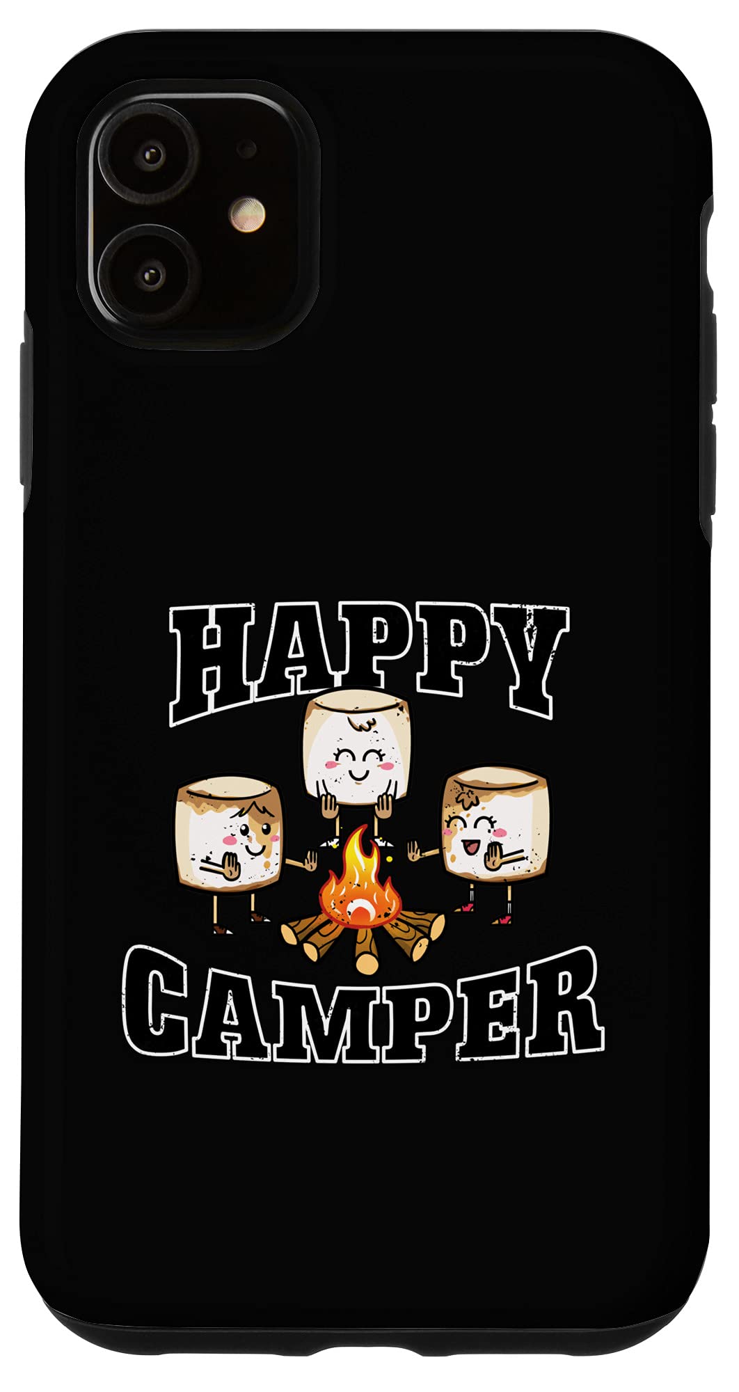 Funny Marshmallows Happy Campers iPhone 11 Case - Camp Fire Cooking Design for Outdoor Adventures & Travel