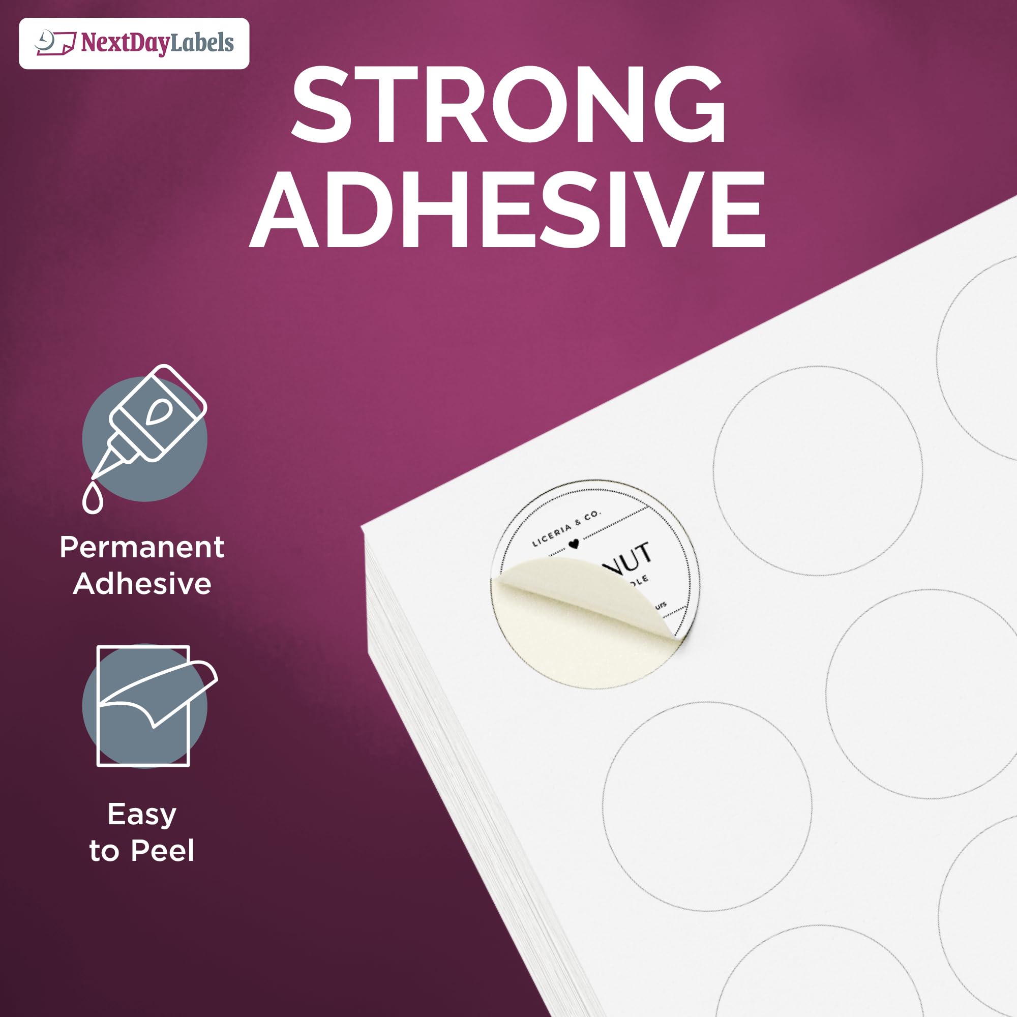 NextDayLabels – 3/4 Inch Round Printable Labels for Laser/Inkjet Printers - Matte White Blank Circle Stickers (25 Sheets, 108 Per Sheet, 2700 Labels) - Perfect for Address Labels, Jar Labels, Organizing & Crafting
