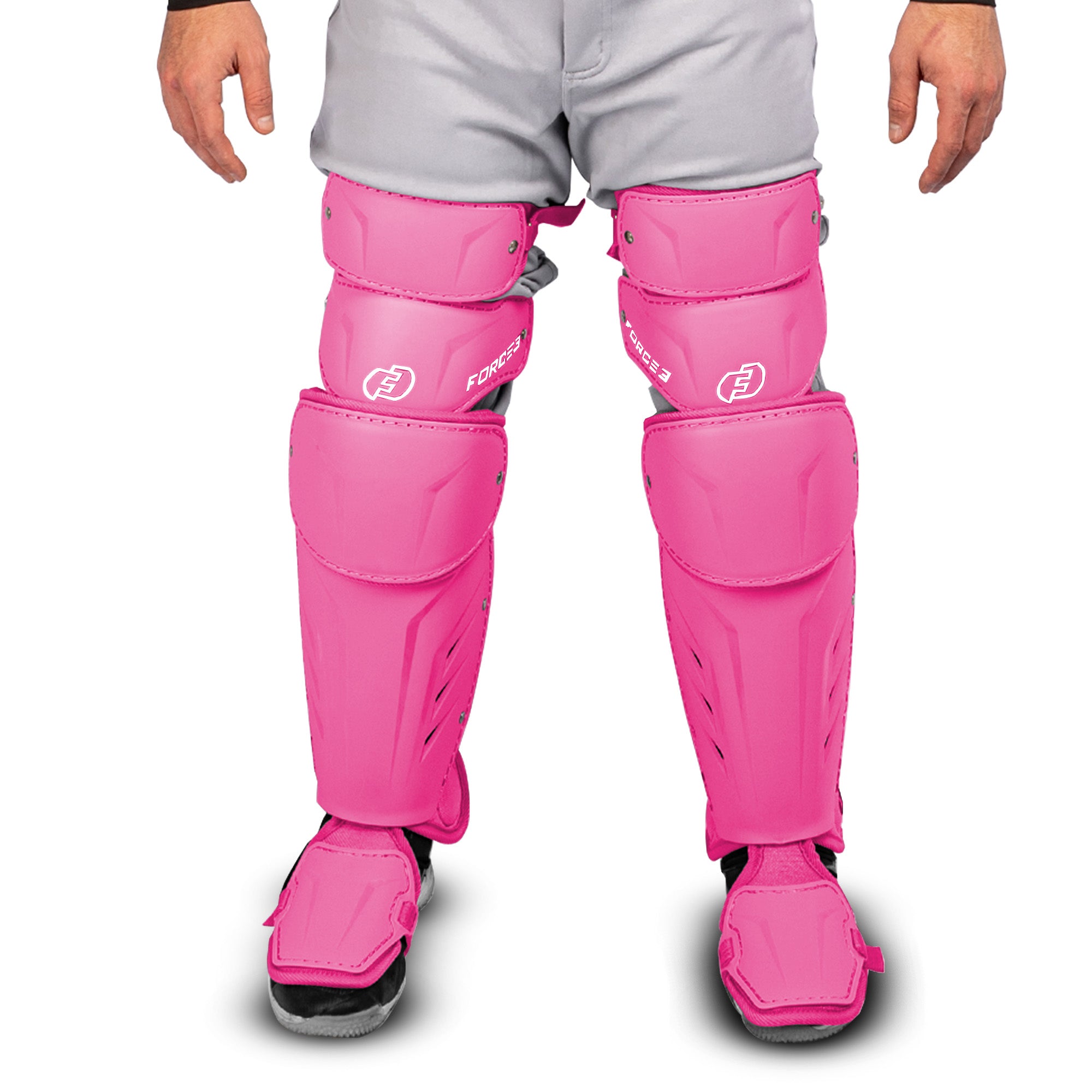 FORCE3 XS3® Pro Leg Guards - Intermediate Baseball & Softball Catcher's Gear for Youth & Adult Players - Perfect for Training, Games & Practice Sessions