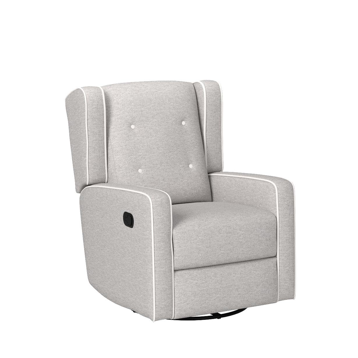 CANMOV Swivel Rocker Recliner Chair - Manual Nursery Glider Rocking Chair with Reclining Function, Soft Gray Upholstery | Perfect for Baby Nurseries, Living Rooms & Breastfeeding Comfort
