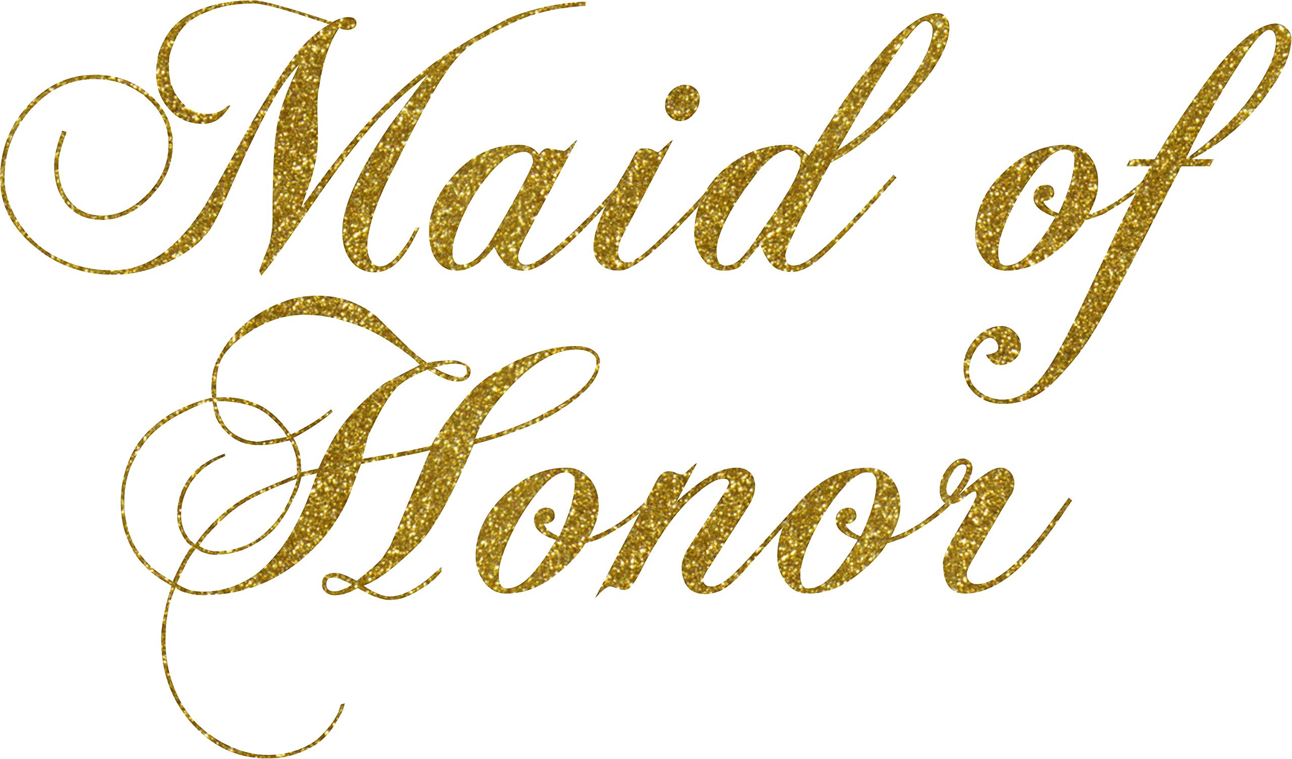 SEC Apparel Glitter Gold Iron-On Transfer for Wedding & Bridal Party - Perfect for Maid of Honor, Bridesmaids, and DIY Wedding Decorations