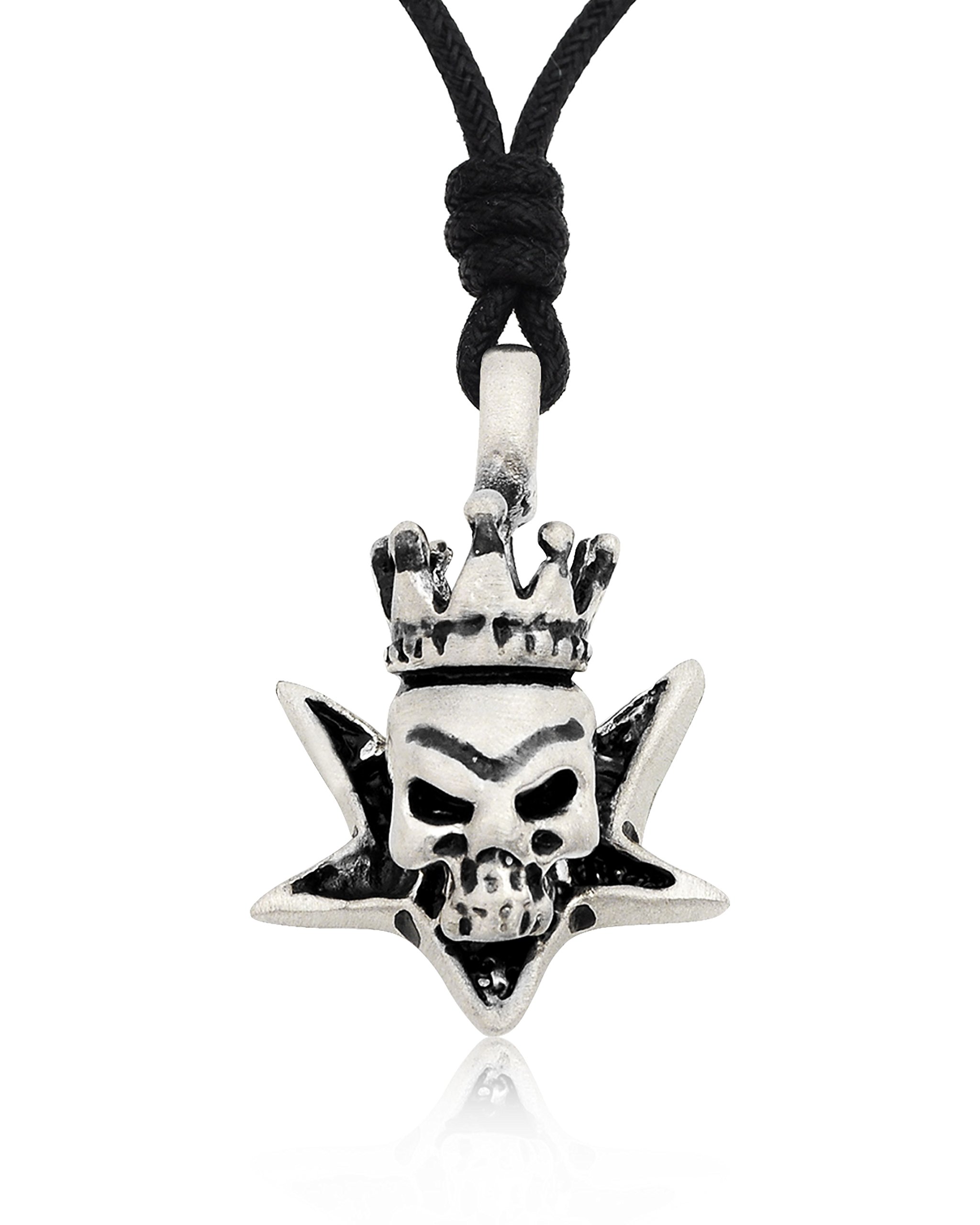 Gothic Skull Silver Pewter Charm Necklace - Elegant Pendant Jewelry for Women & Men - Perfect for Halloween, Cosplay, and Alternative Fashion Accessories