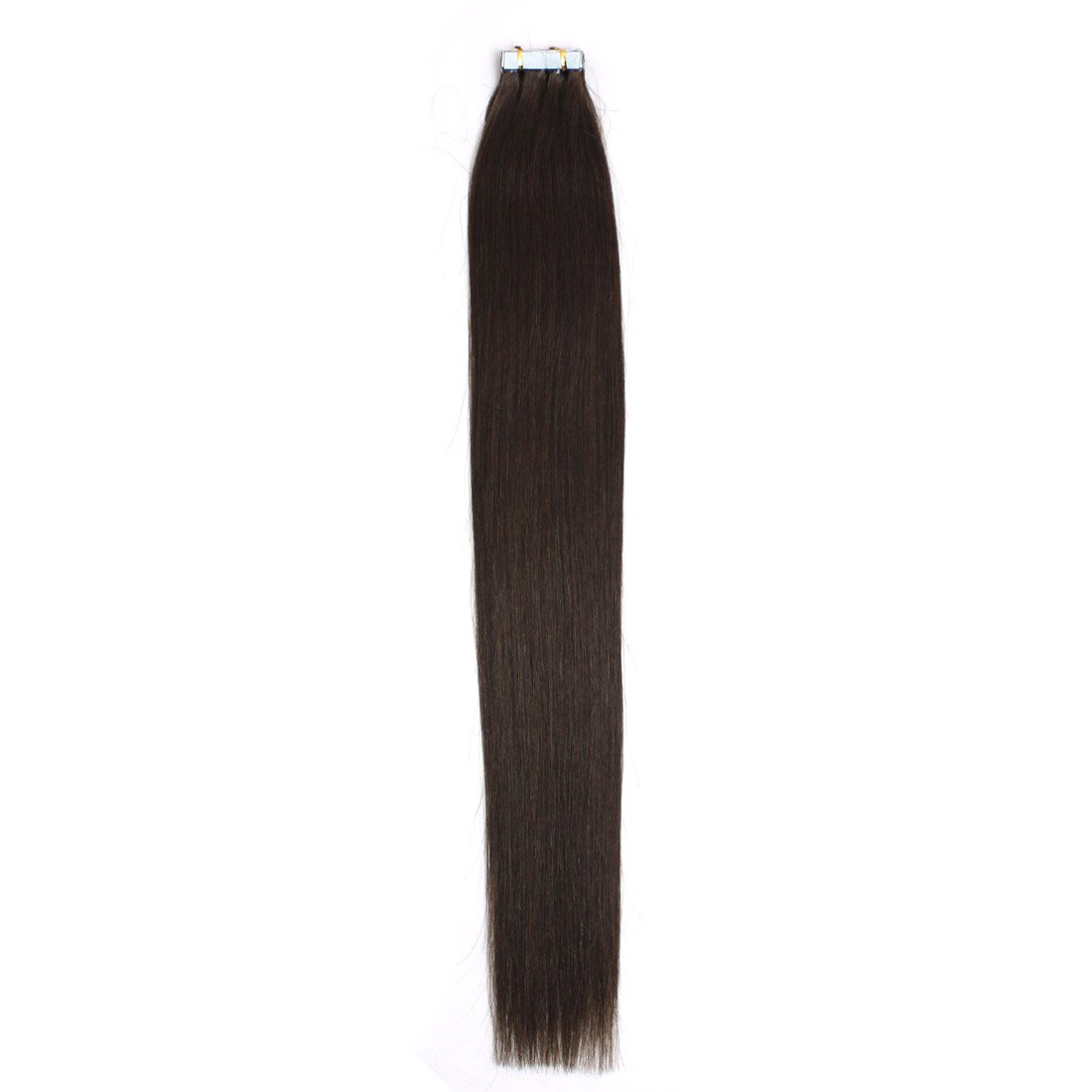 Premium Brazilian Remy Human Hair Extensions 7A Grade - 26 Inch 40Pcs Seamless Tape-in Skin Weft (140g, Dark Brown #02) for Women - Perfect for Daily Wear, Parties & Special Occasions