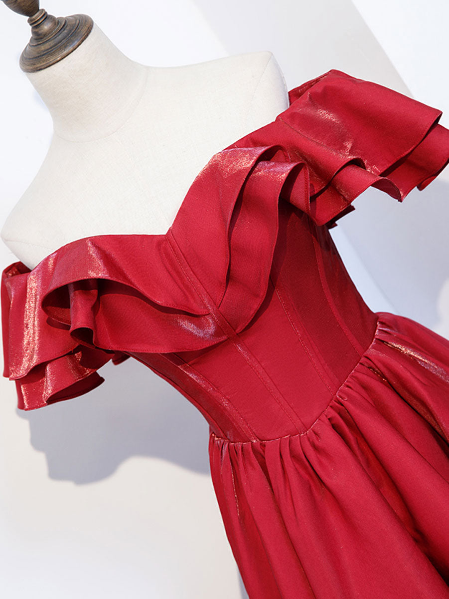 Elegant Burgundy A-Line Satin Long Prom Dress for Bridesmaids - Perfect for Weddings, Formal Events & Evening Parties