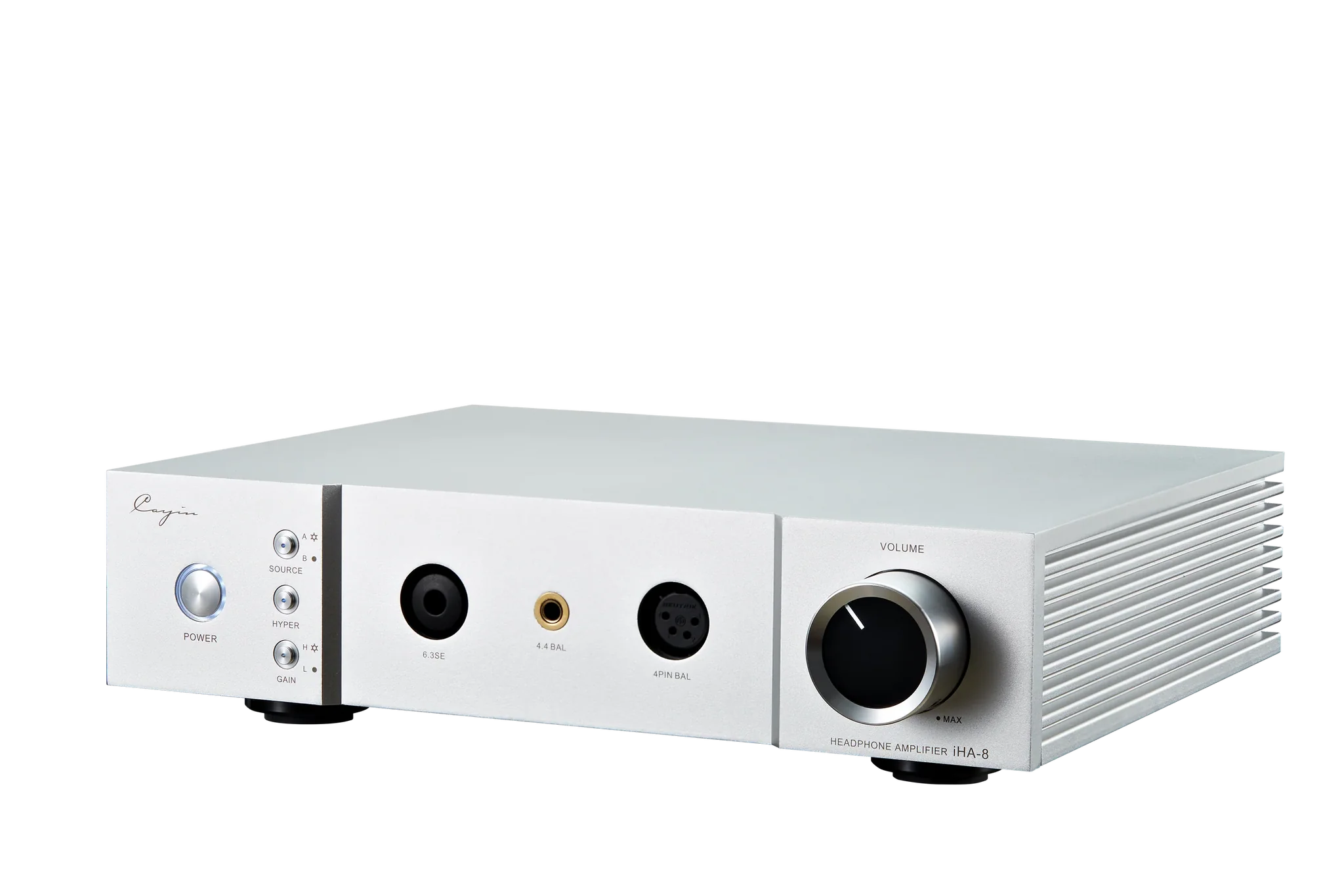 Cayin IHA-8 Desktop High Current Headphone Amplifier - Silver | Audiophile Grade Headphone Amp for Home & Studio Use | Perfect for Music Production, Gaming & Hi-Fi Listening