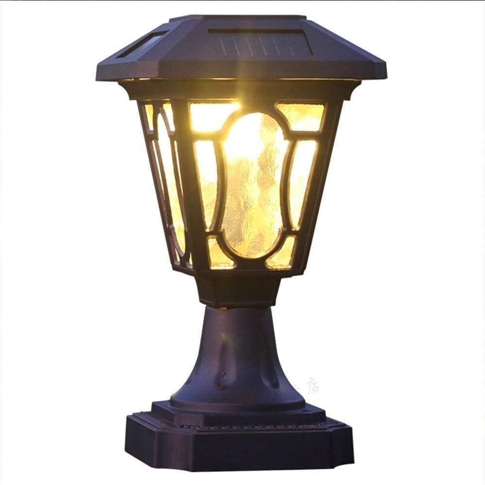 Solar Powered Outdoor Pillar Lights - Waterproof Wall Lights for Patio, Garden, Gate, Villa (2 Pack) - Perfect for Pathway, Driveway, and Landscape Lighting