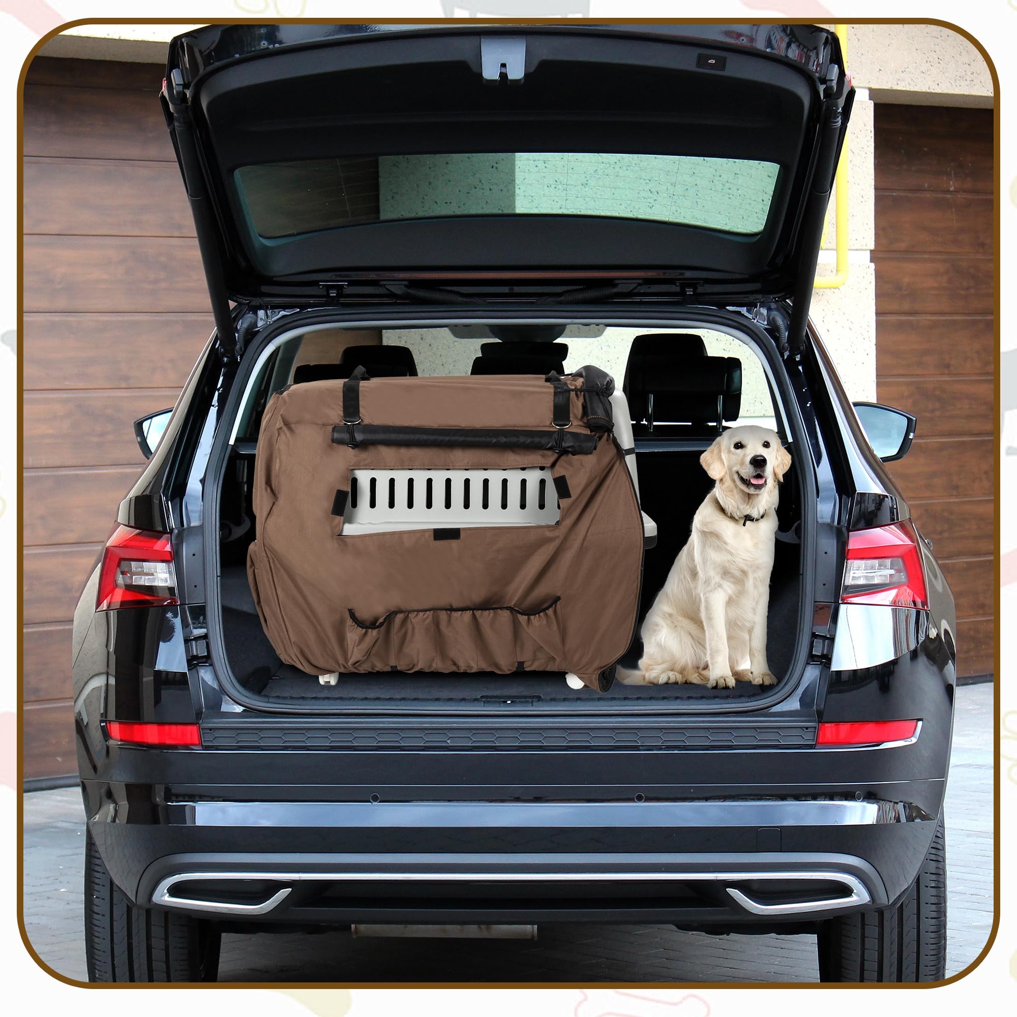 BALAPET Large Thickened Insulated Dog Kennel Cover - Waterproof Oxford Fabric Pet Crate Cover with Windows for Winter Protection, Privacy & Anxiety Relief - Ideal for Puppy Training, Crate Topper & Cold Weather Use