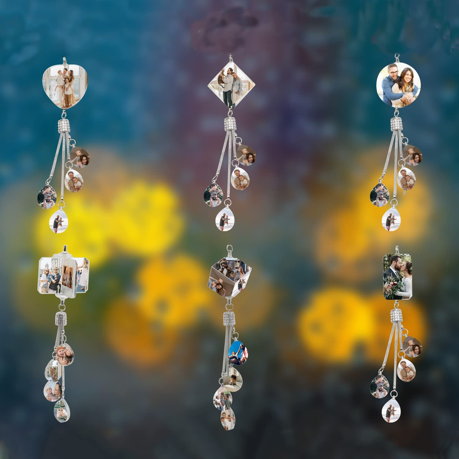 Custom Photo Crystal Car Hanging Ornaments - Personalized Aesthetic Mirror Car Accessories for Family & Friends | Perfect for Car Interior Decoration & Gift Giving