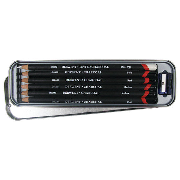 Derwent Charcoal Pencils Set of 6 - Professional Sketching & Drawing Art Supplies for Artists, Beginners - Perfect for Portraits, Still Life & Shading Techniques