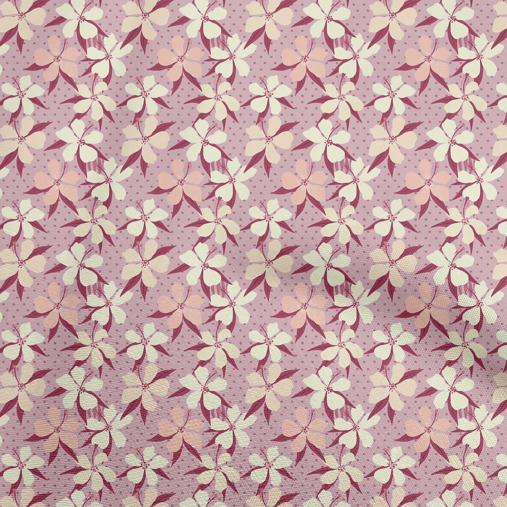 oneOone Georgette Viscose Rose Pink Tropical Floral Print Fabric by The Yard - 42 Inch Wide Dress Material for Summer Dresses, Blouses & DIY Fashion Projects