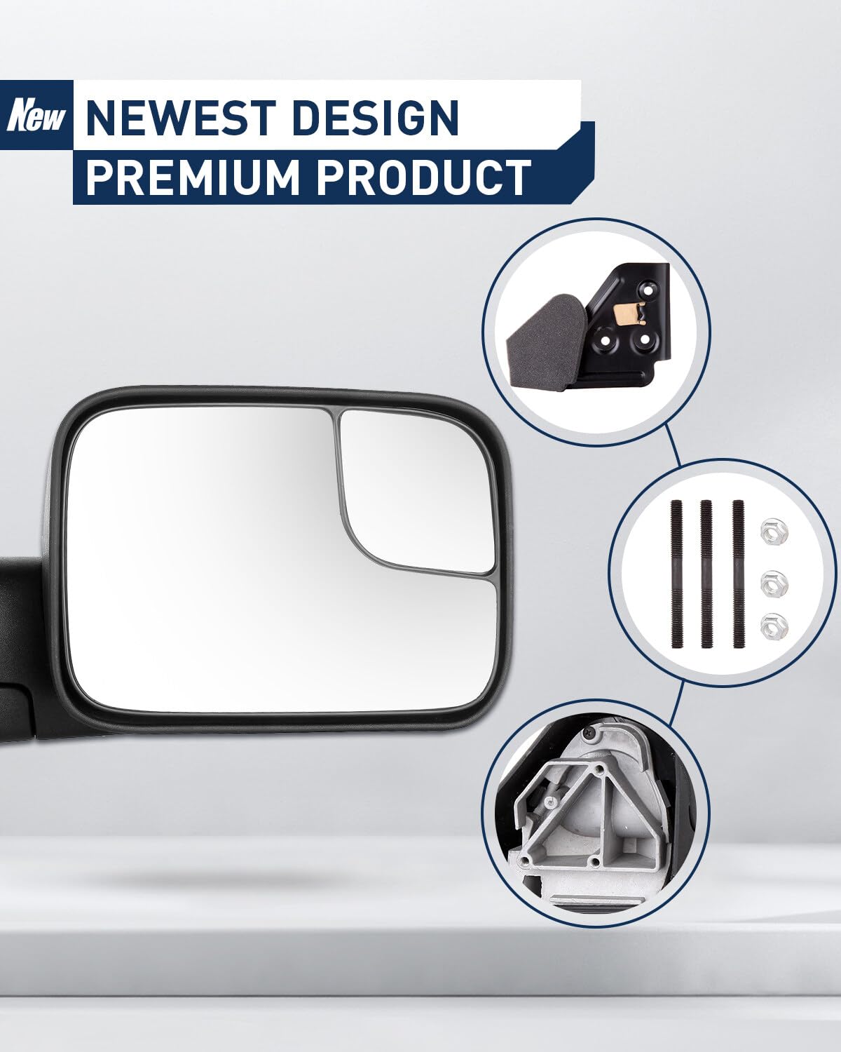 ECCPP Towing Mirrors for Dodge Ram 1500/2500/3500 (1994-2002) - Manual Adjust, No Heat, No Turn Signal - Left & Right Side Replacement Mirrors - Perfect for Towing, Camping & Off-Road Adventures