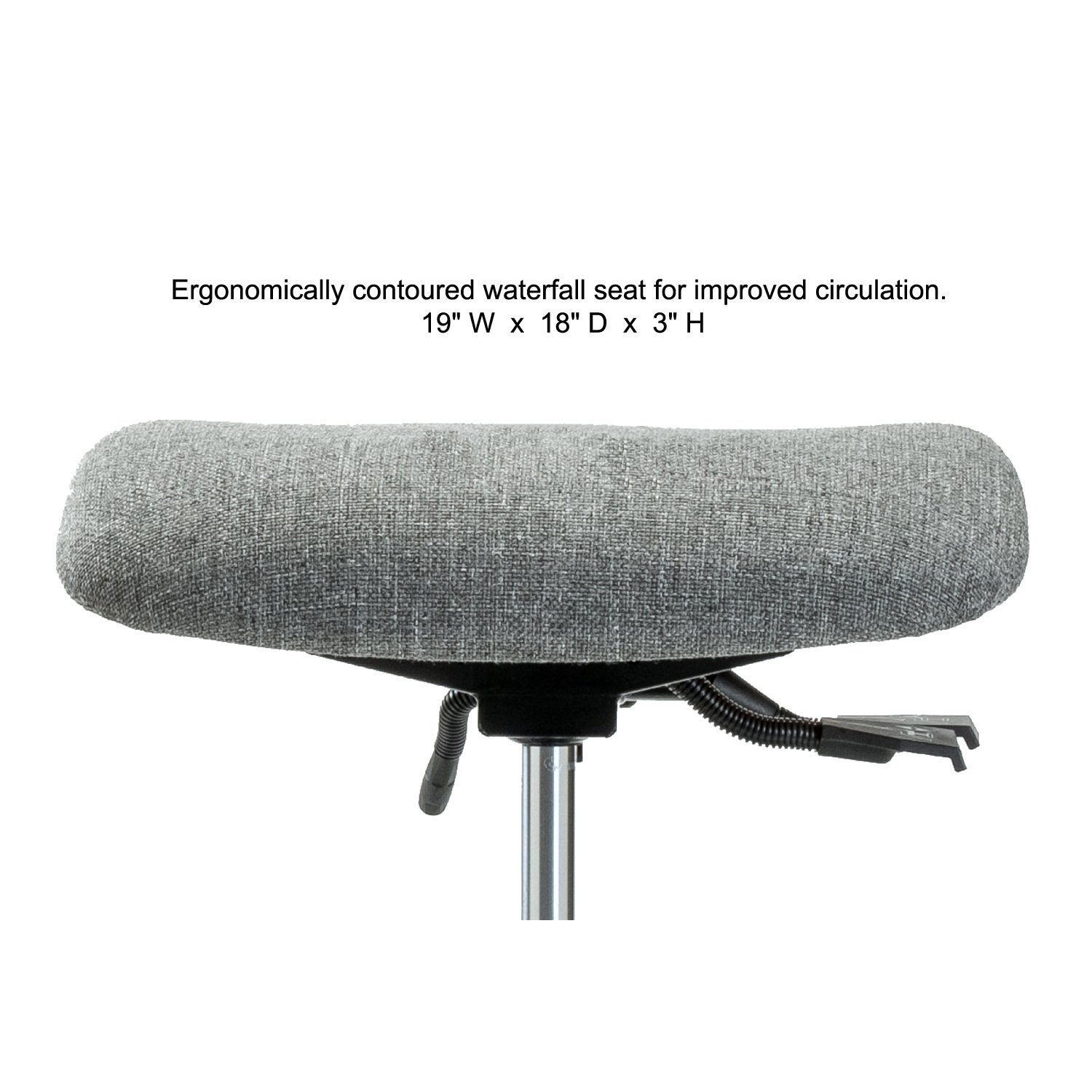 Ergonomic Chrome Rolling Lab Chair with Adjustable Back Support & Foot Ring - 20-27