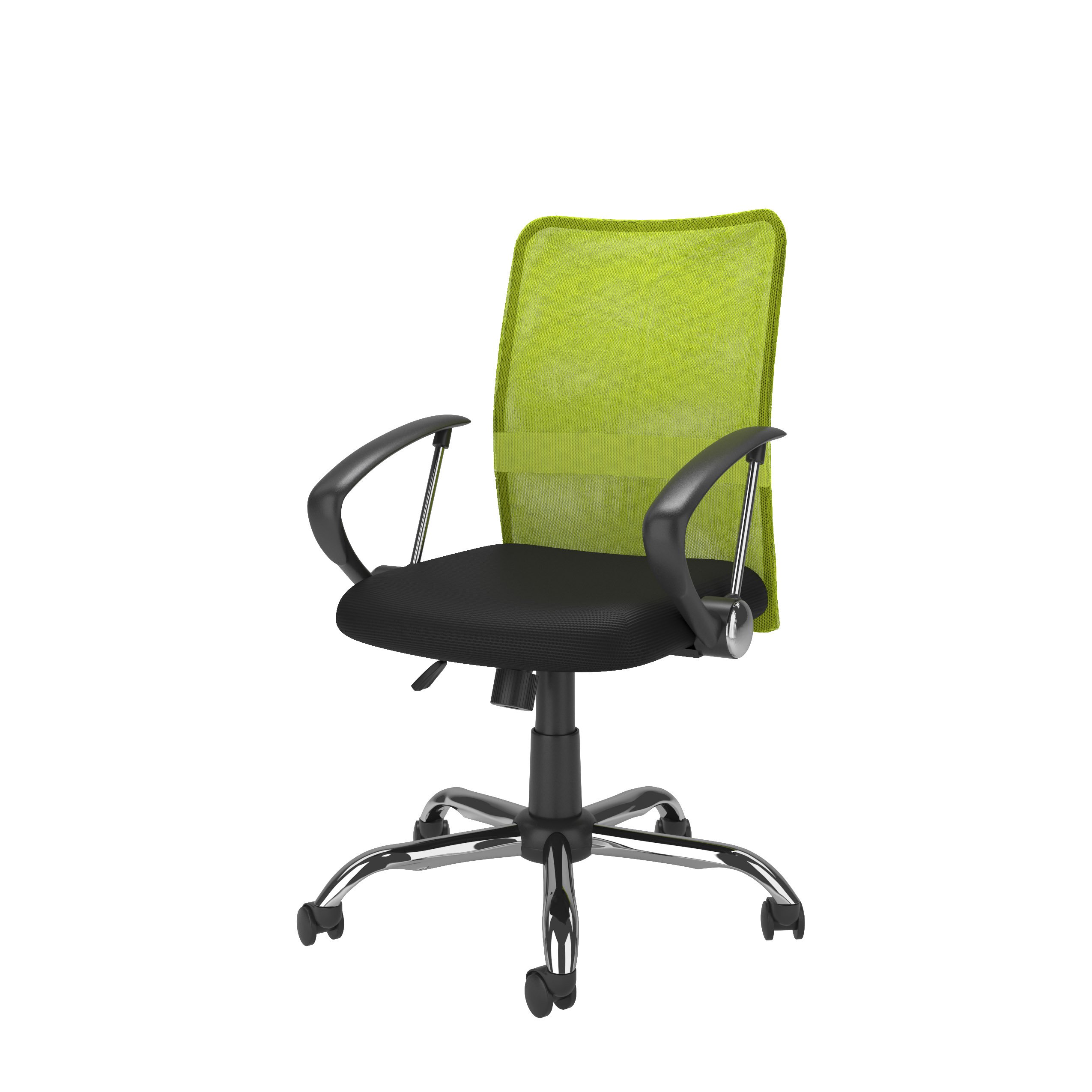 Ergonomic Office Chair with Contoured Lime Green Mesh Back - Adjustable Height Swivel Task Chair for Home & Workspace - Perfect for Long Hours Computer Work, Gaming & Study Sessions