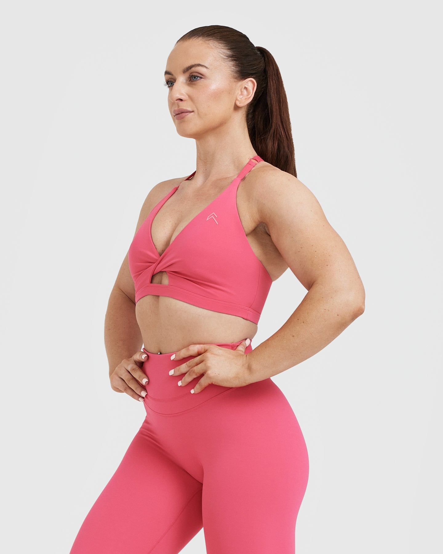 High Support Unified Twist Sports Bra for Women - Soft Velvet Pink | Perfect for Yoga, Running & Gym Workouts
