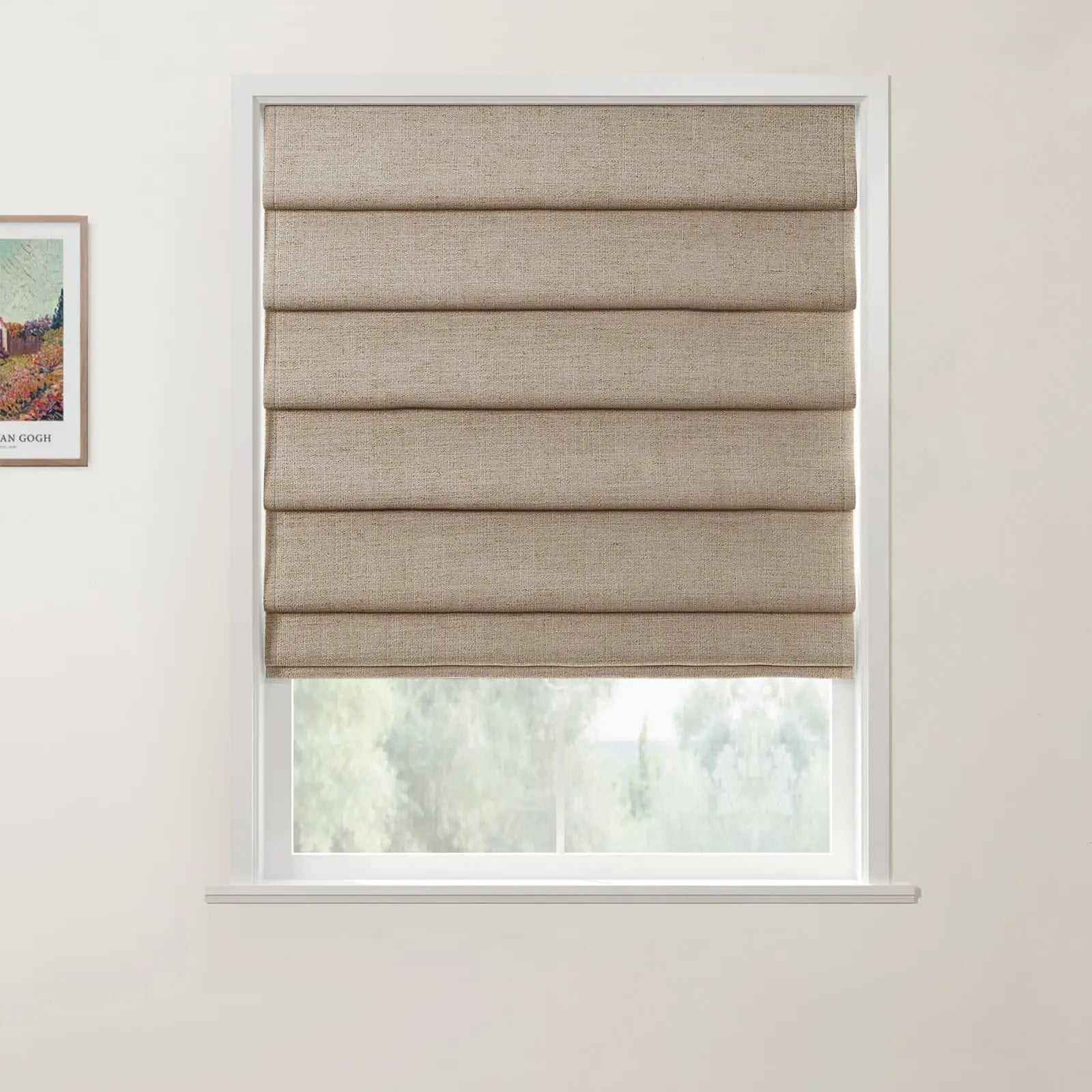 Custom Cordless Roman Shades - Blackout Window Blinds for Living Room, Bedroom & Home Decor - Easy to Install & Adjustable Light Control